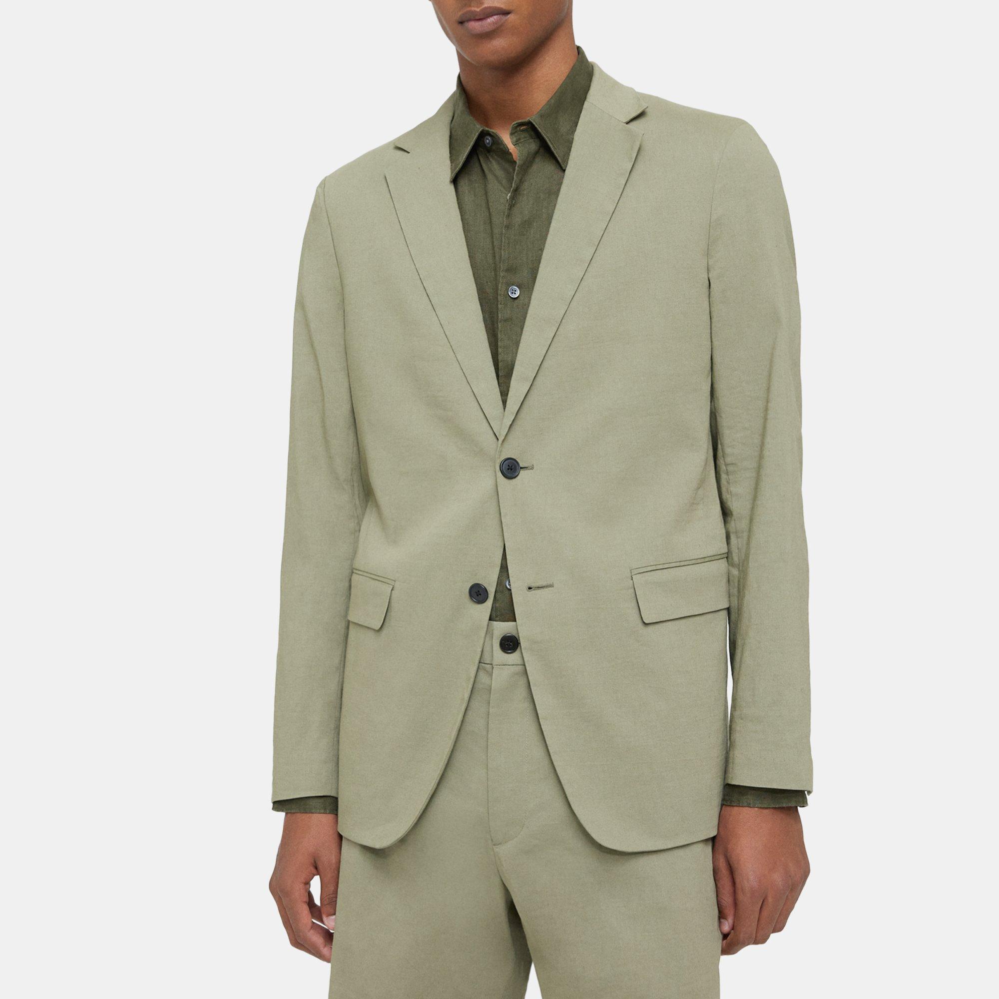 Theory Clinton Blazer In Good Linen In Light Olive ModeSens