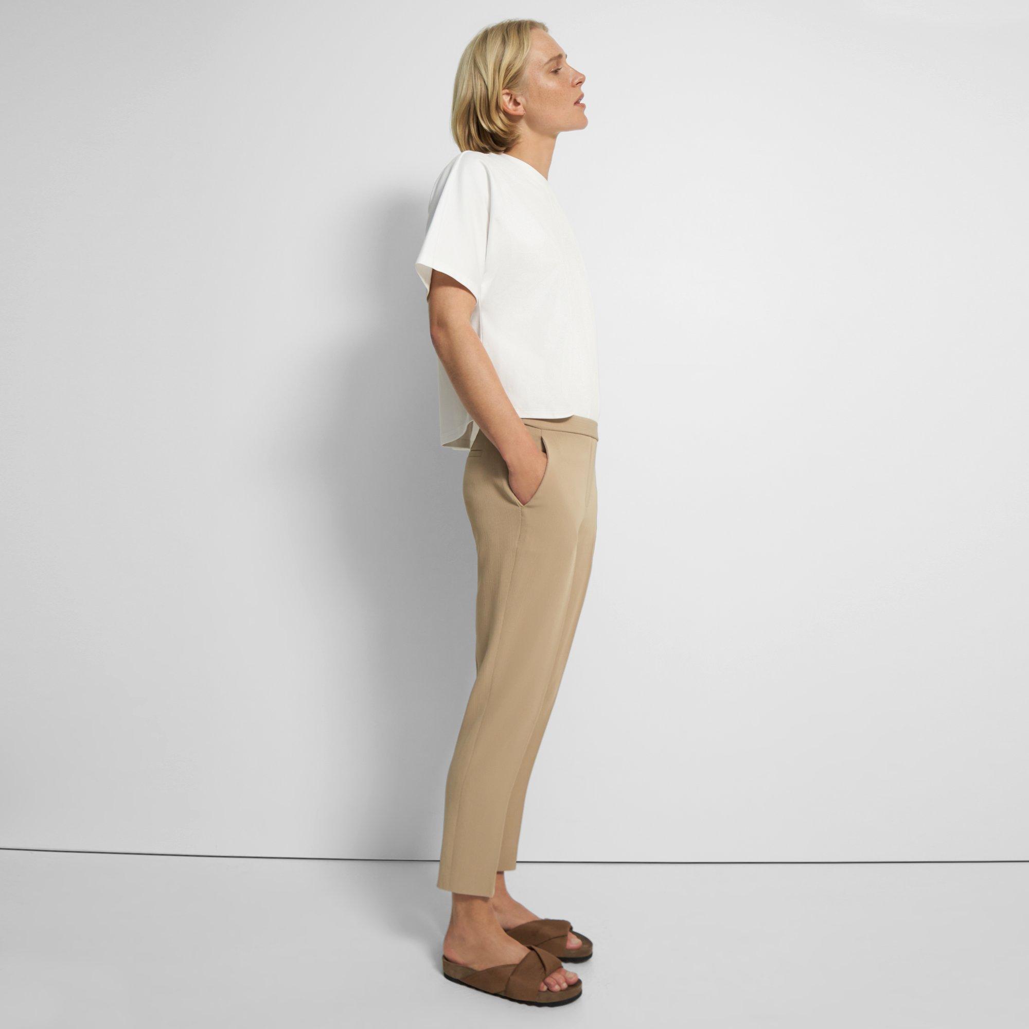 Theory Treeca Pull-on Pant In Striped Admiral Crepe In Mesa