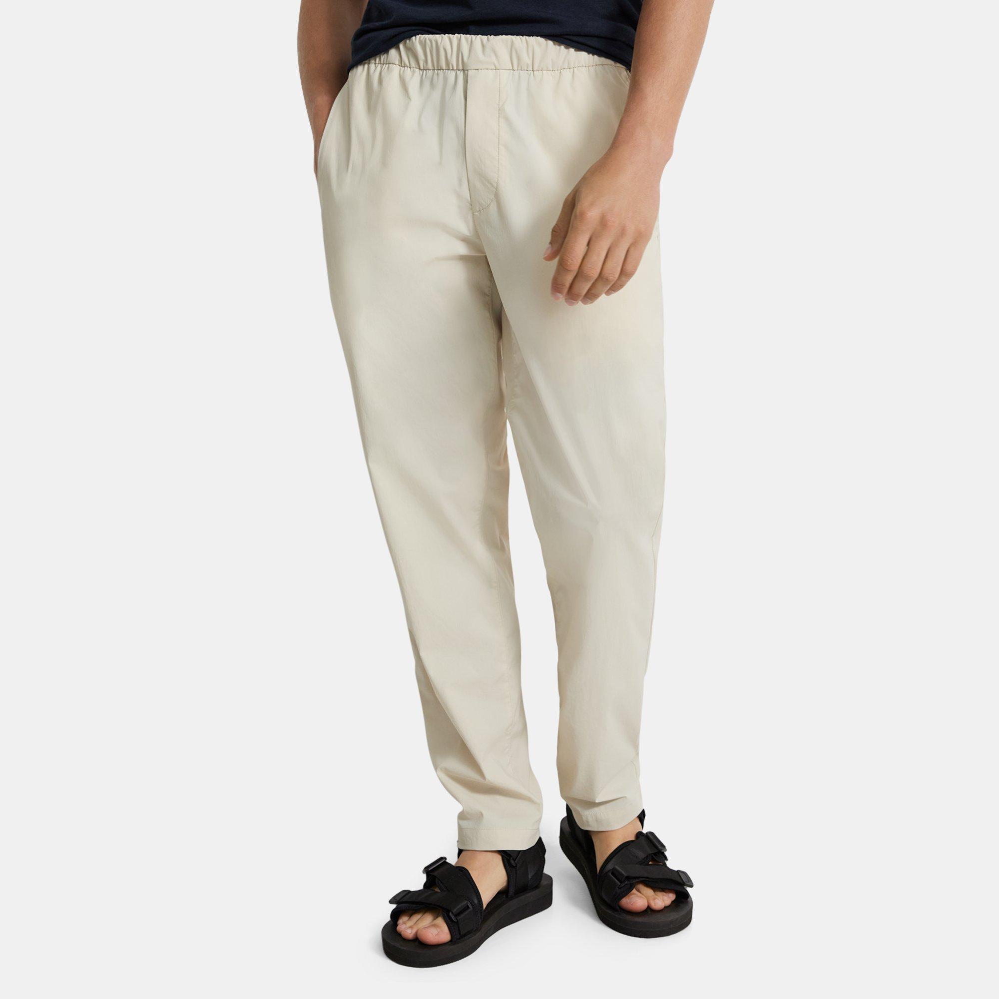 Theory Tapered Drawstring Pant In Recycled Nylon In Gray