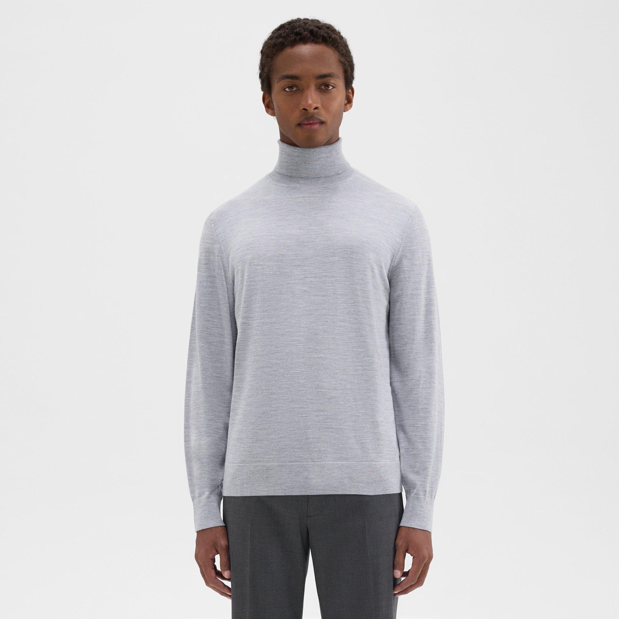 Theory Turtleneck Sweater In Regal Wool In Gray