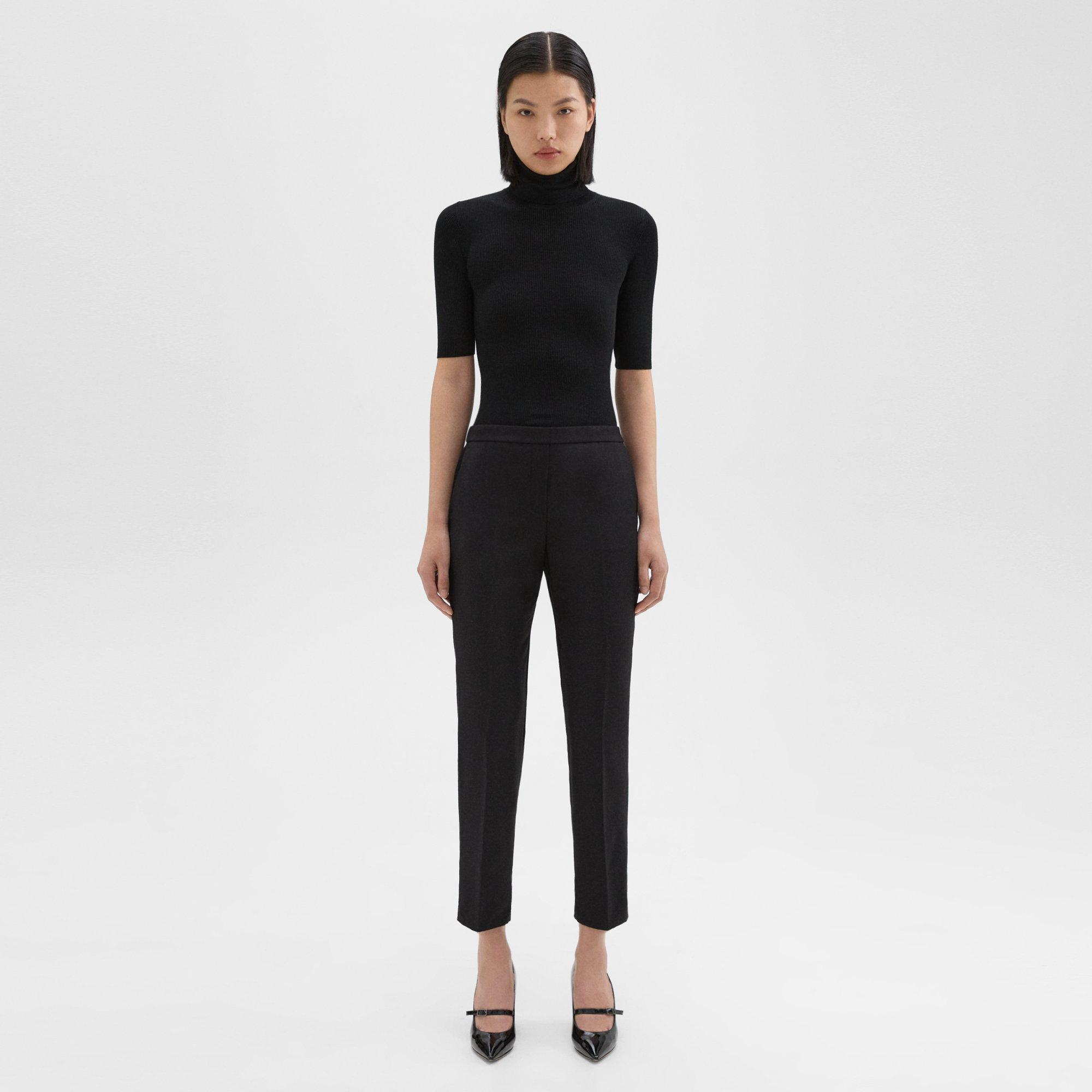 Theory Treeca Admiral Pull-on Crop Pants In Deep Navy