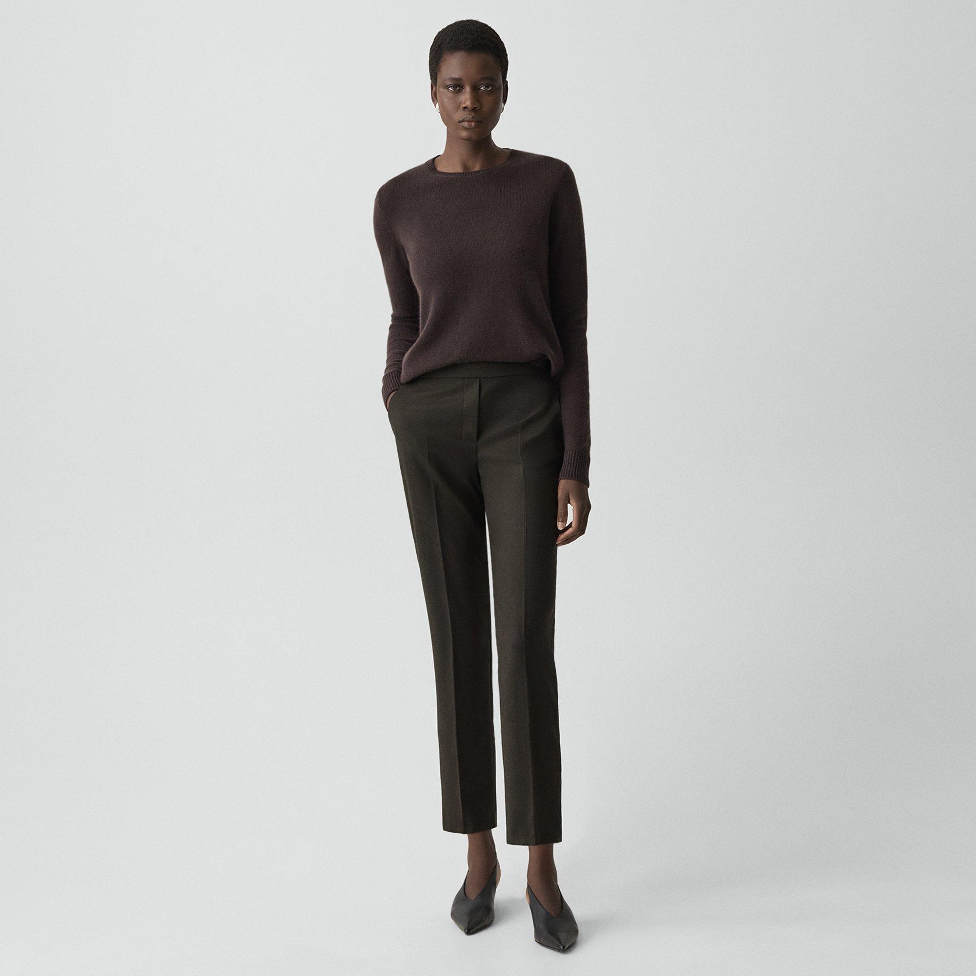 Theory Treeca Pull-on Pant In Sleek Flannel In Black