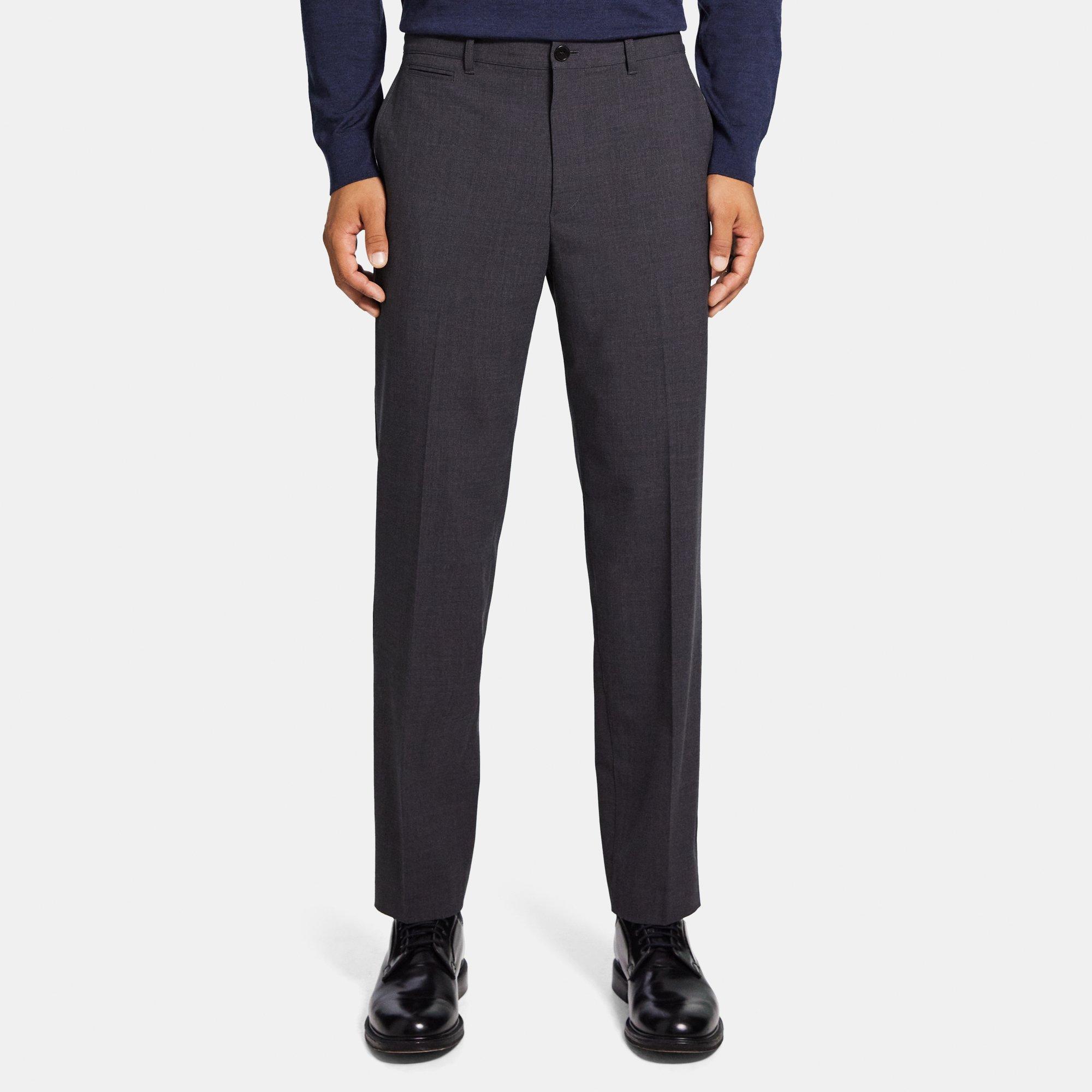 Theory Tapered Drawstring Pant In Stretch Cotton Flannel In Gray