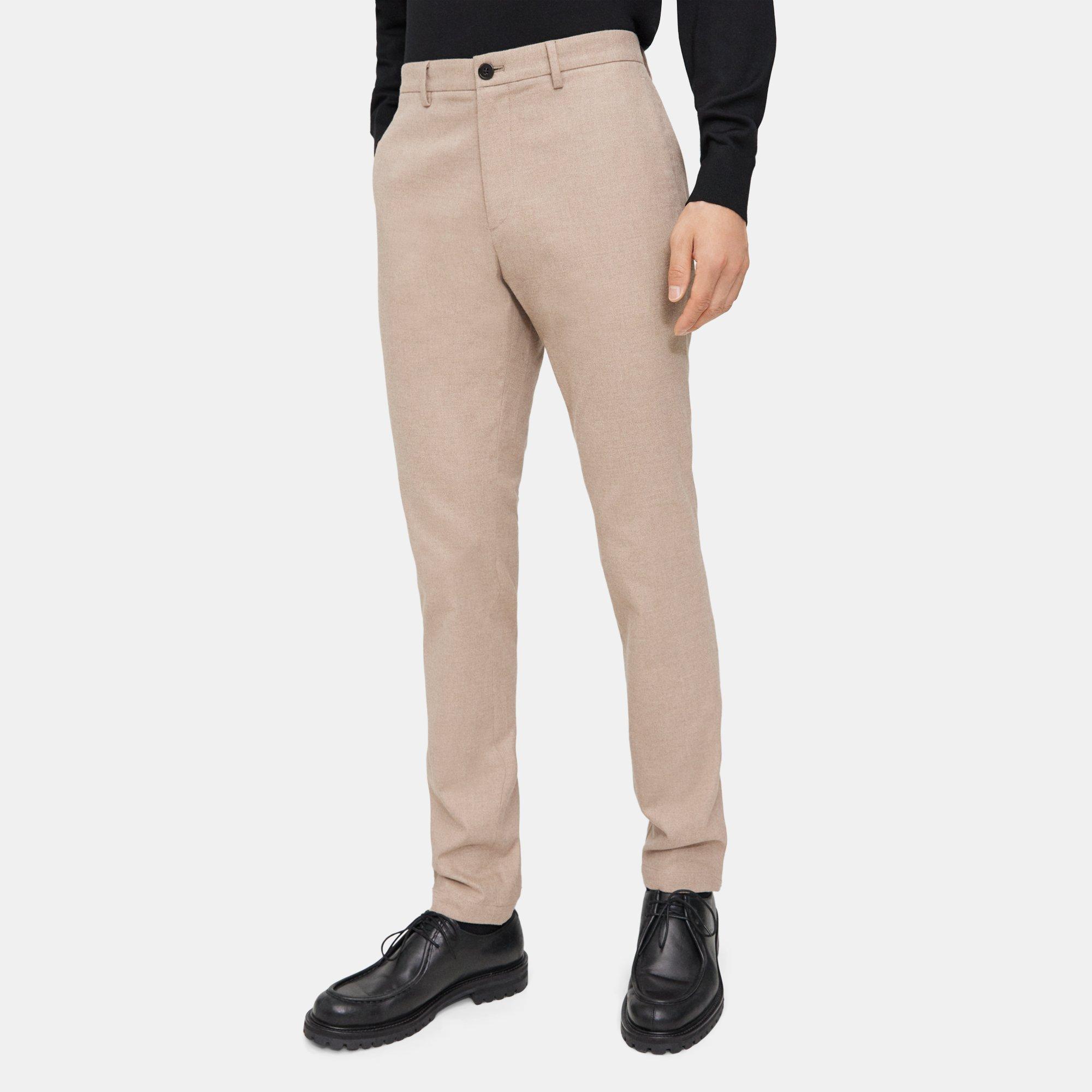 Theory Classic-fit Pant In Cotton Flannel In Neutral
