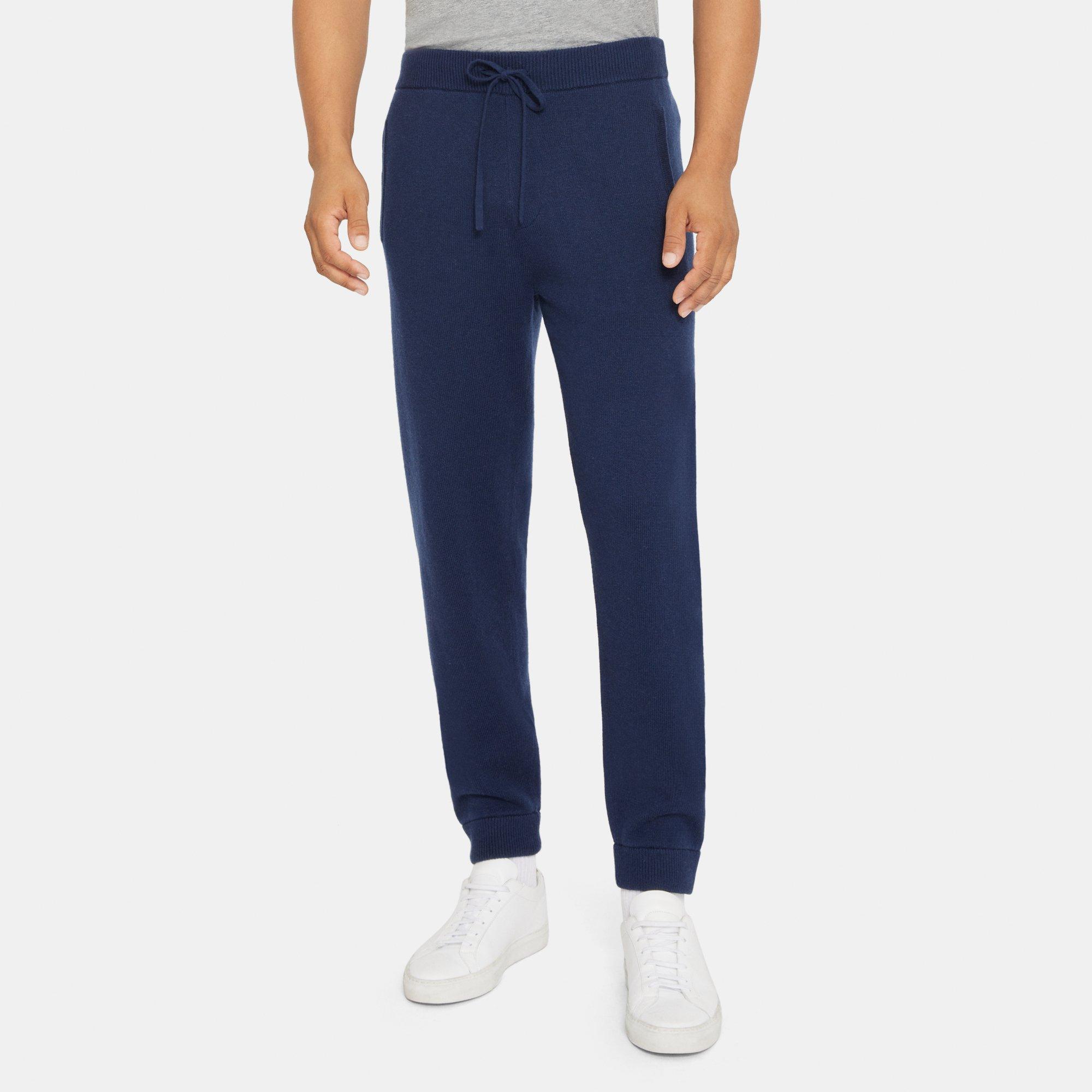 Theory Lounge Pant In Wool-cashmere In Blue
