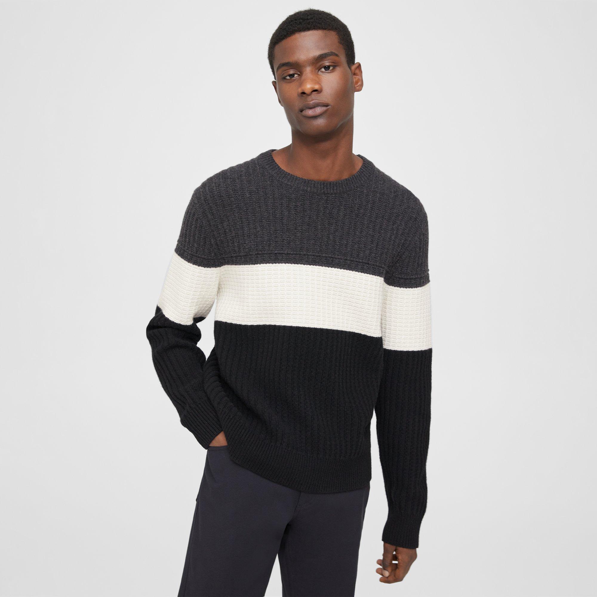 Theory Lamar Wool And Cashmere Color Blocked Sweater In Pestle Mel Multi