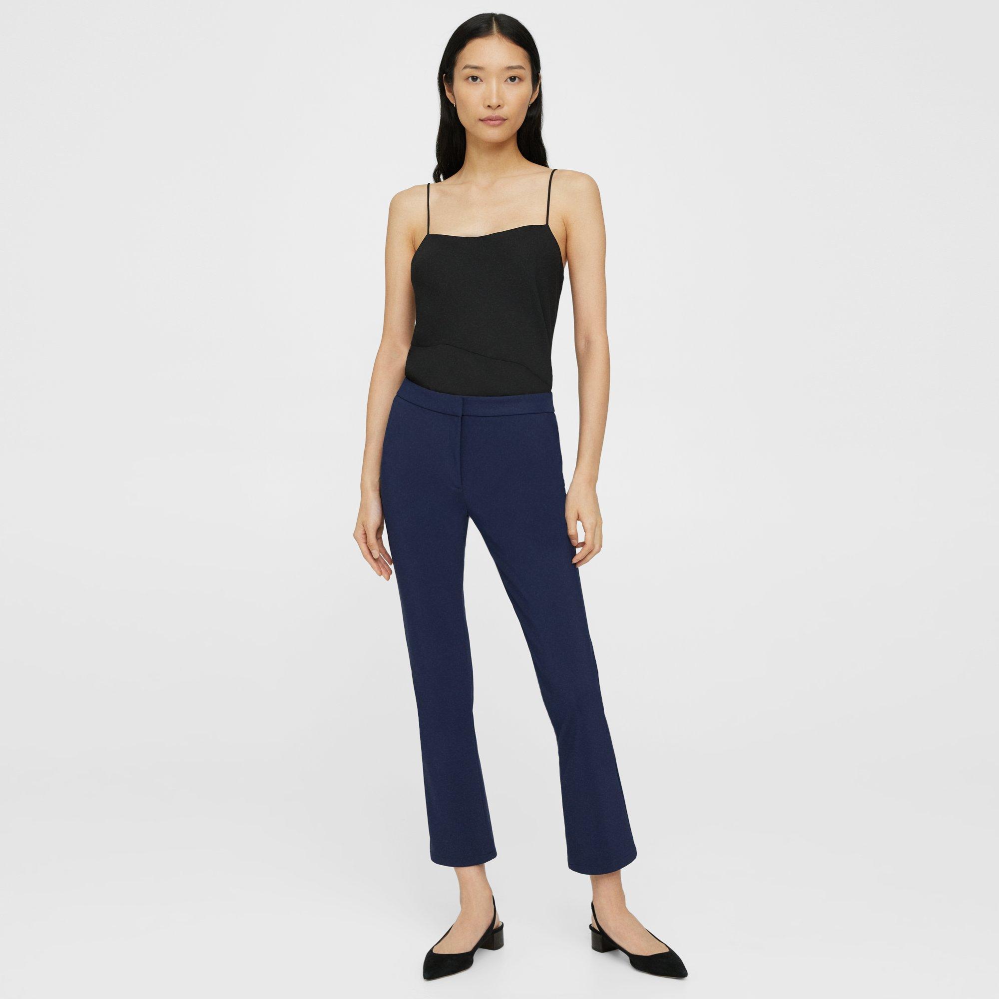 Theory Slim Kick Pant In Precision Ponte In Navy