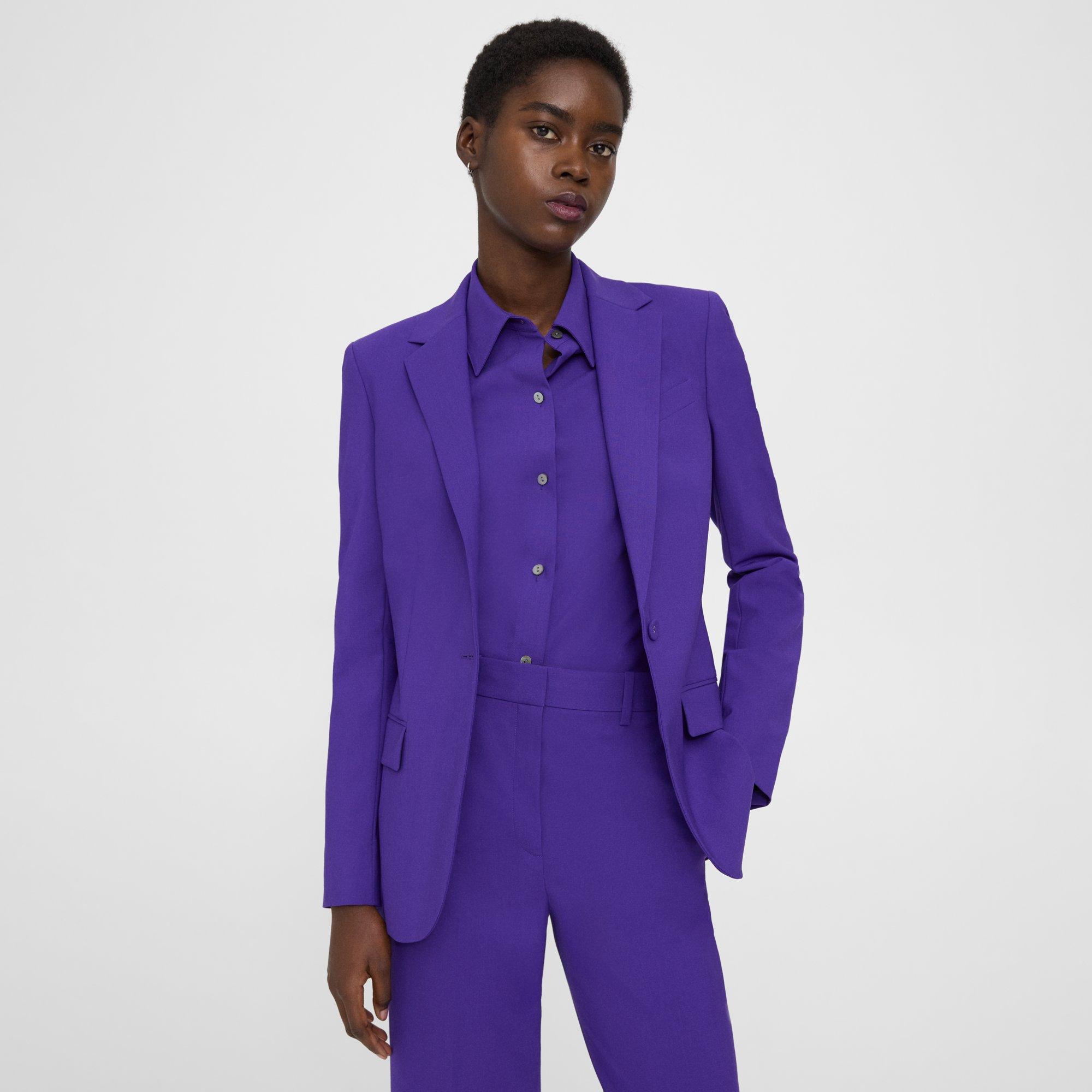 Theory Staple Blazer In Good Wool In Purple