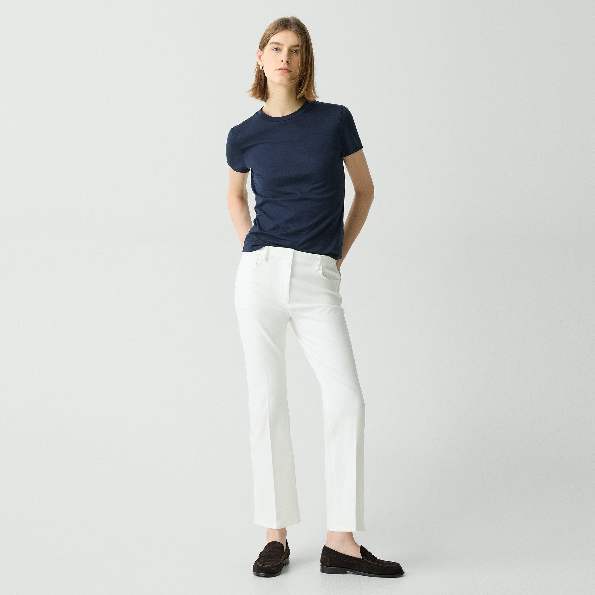 Theory 5-pocket Kick Pant In Stretch Cotton In White