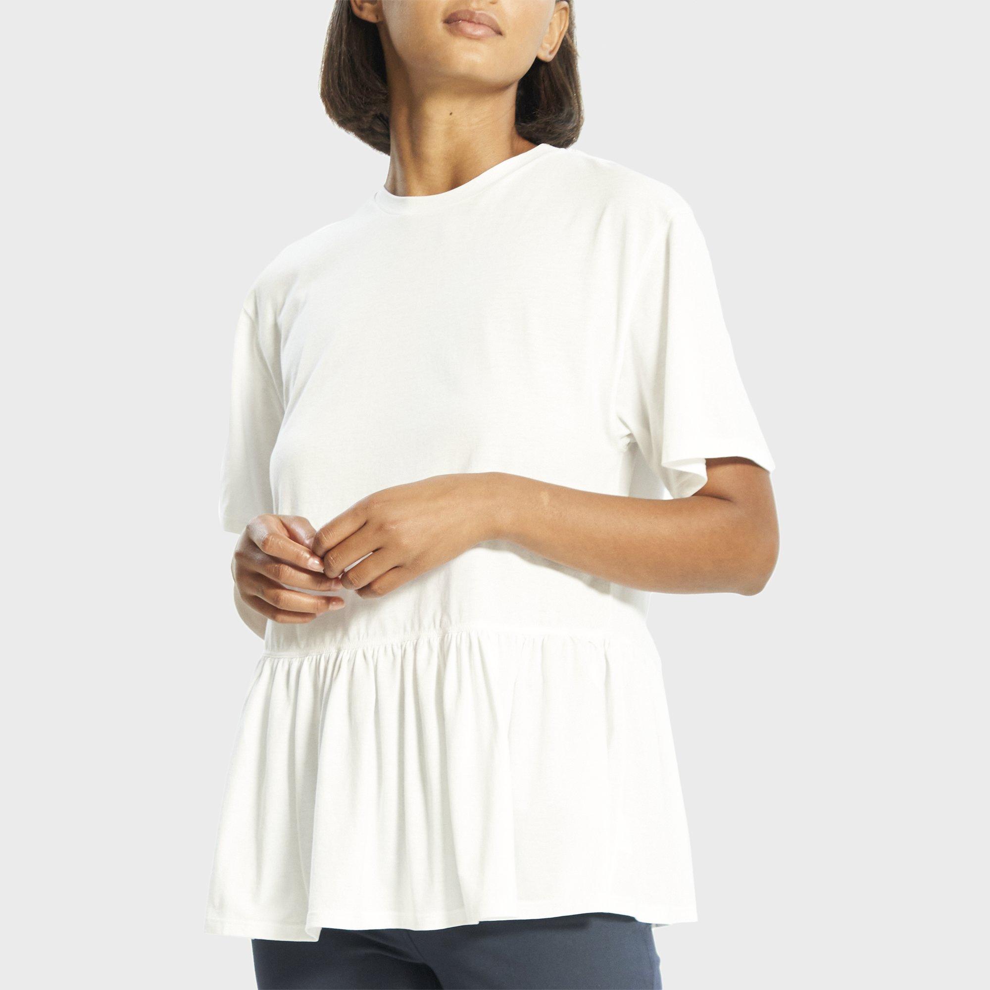 Gathered Peplum Tee in Organic Cotton