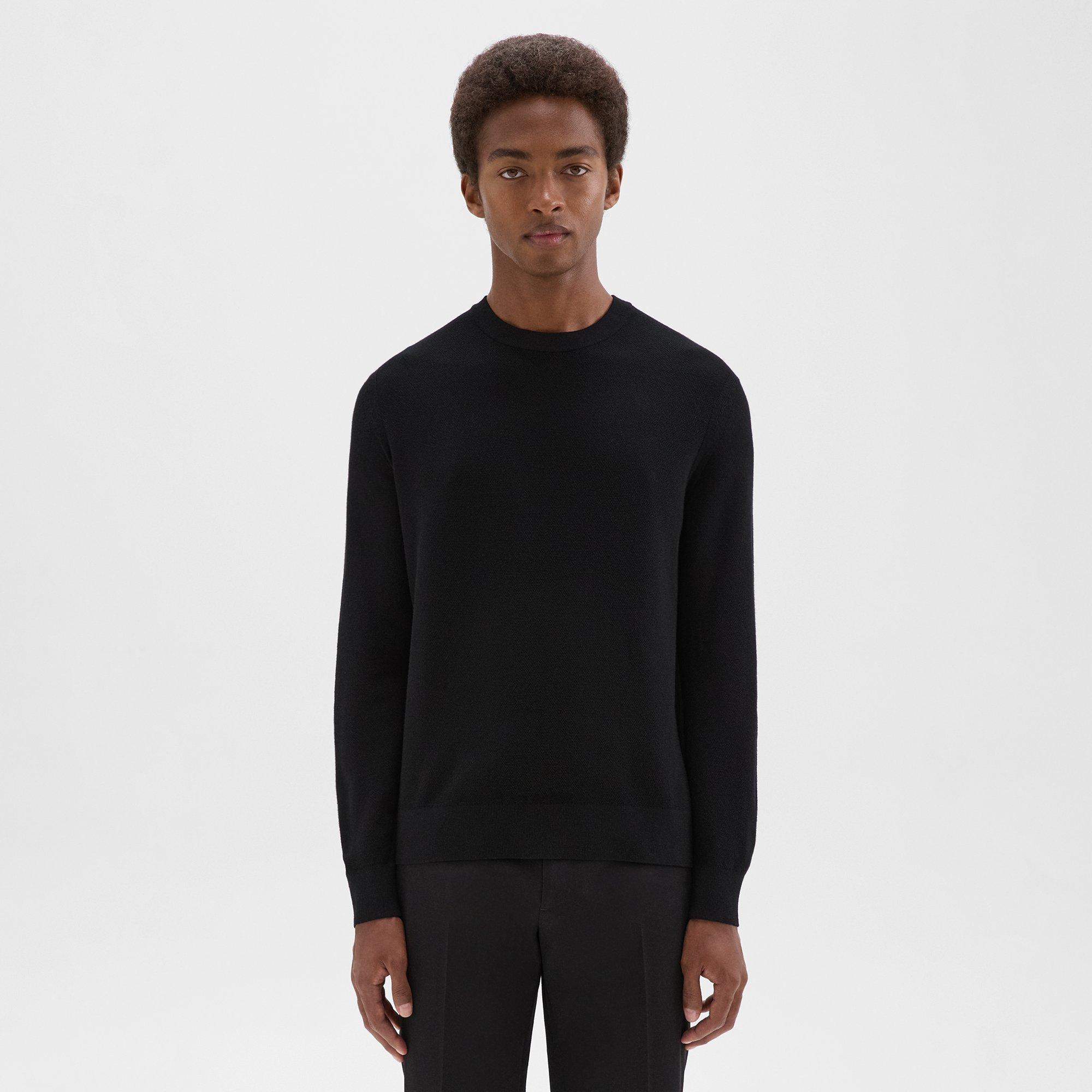 Theory Riland Sweater In Fine Bilen In Black