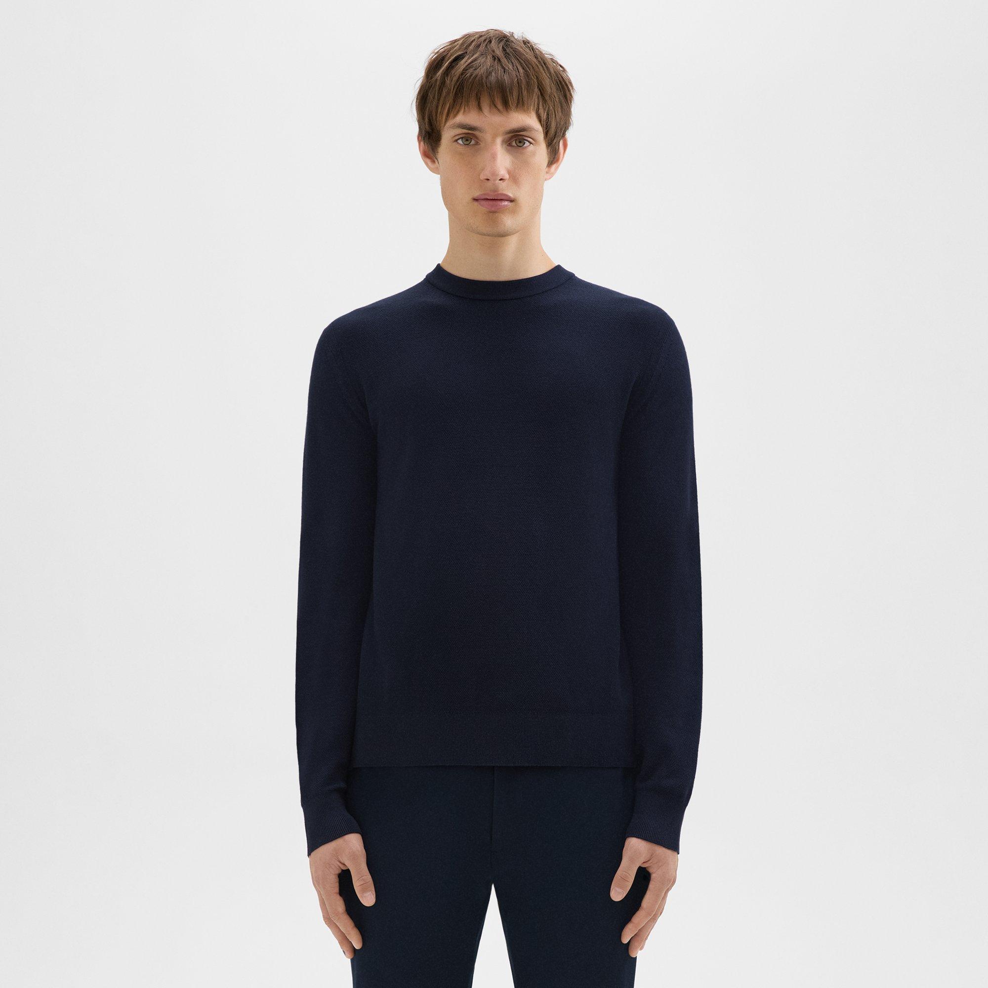 Theory Riland Sweater In Fine Bilen In Baltic