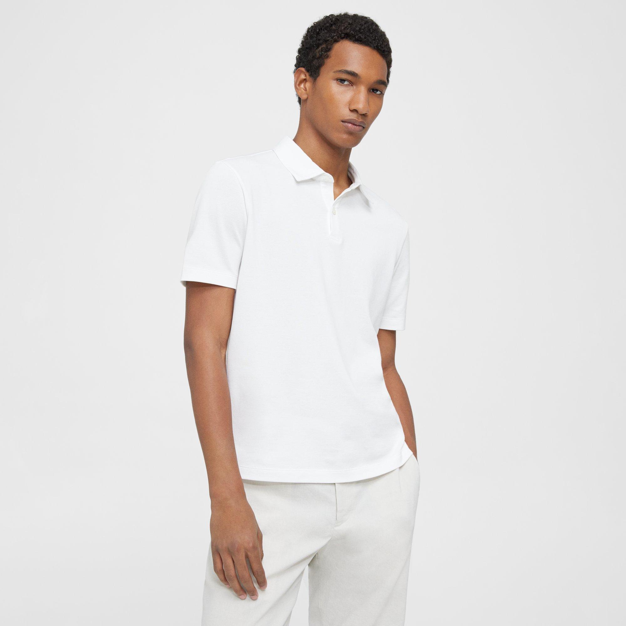 Theory Joffrey Polo Shirt In Function Piqué In White