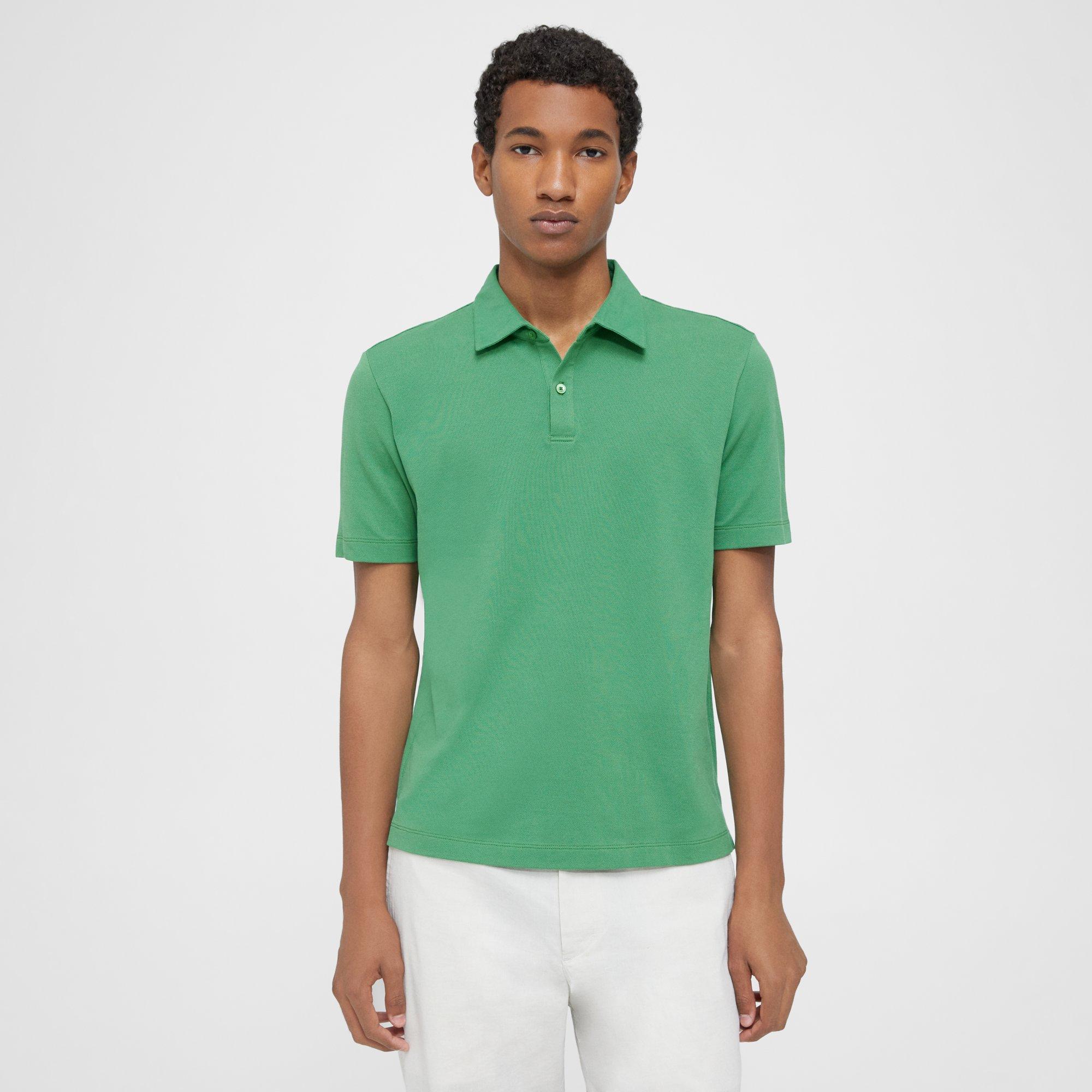 Theory Joffrey Polo Shirt In Function Piquã© In Jade Green