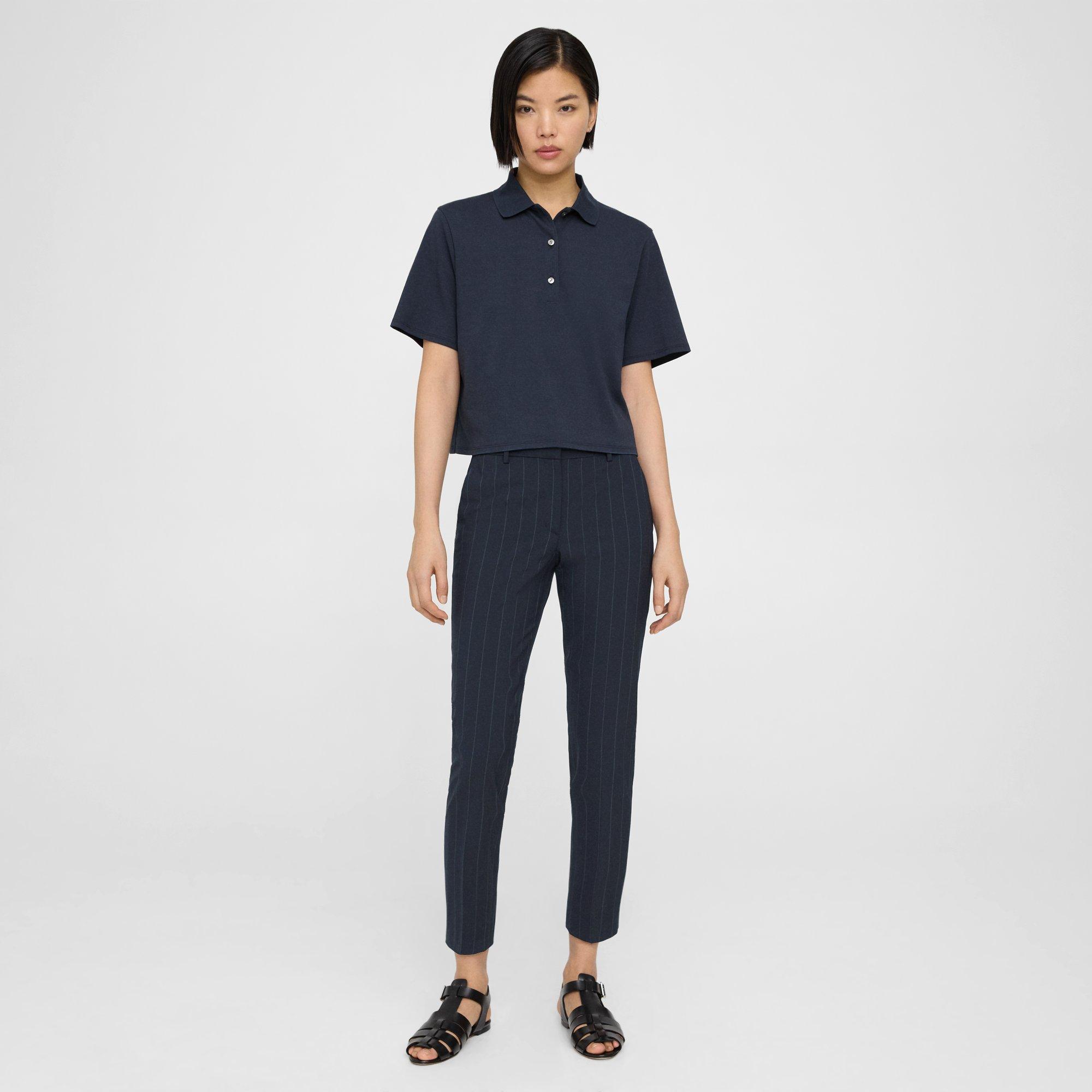 Theory Treeca Pant In Good Wool In Deep Navy
