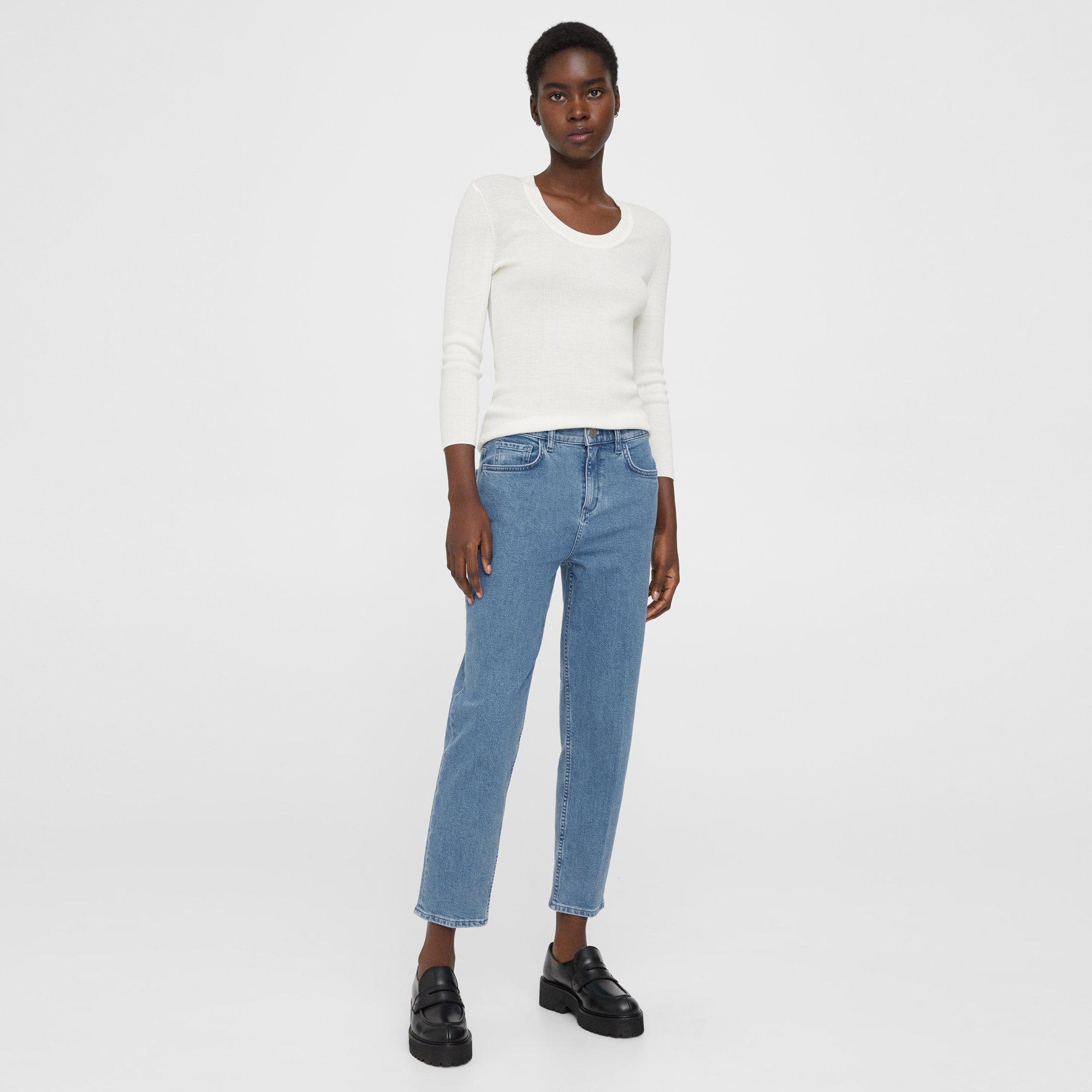 Theory Treeca Jean In Stretch Denim In Washed Indigo