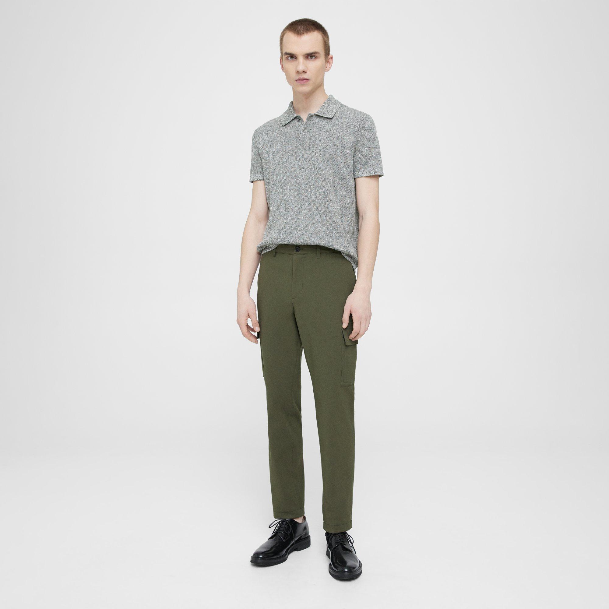 Theory Zaine Cargo Pant In Neoteric Twill In Dark Olive