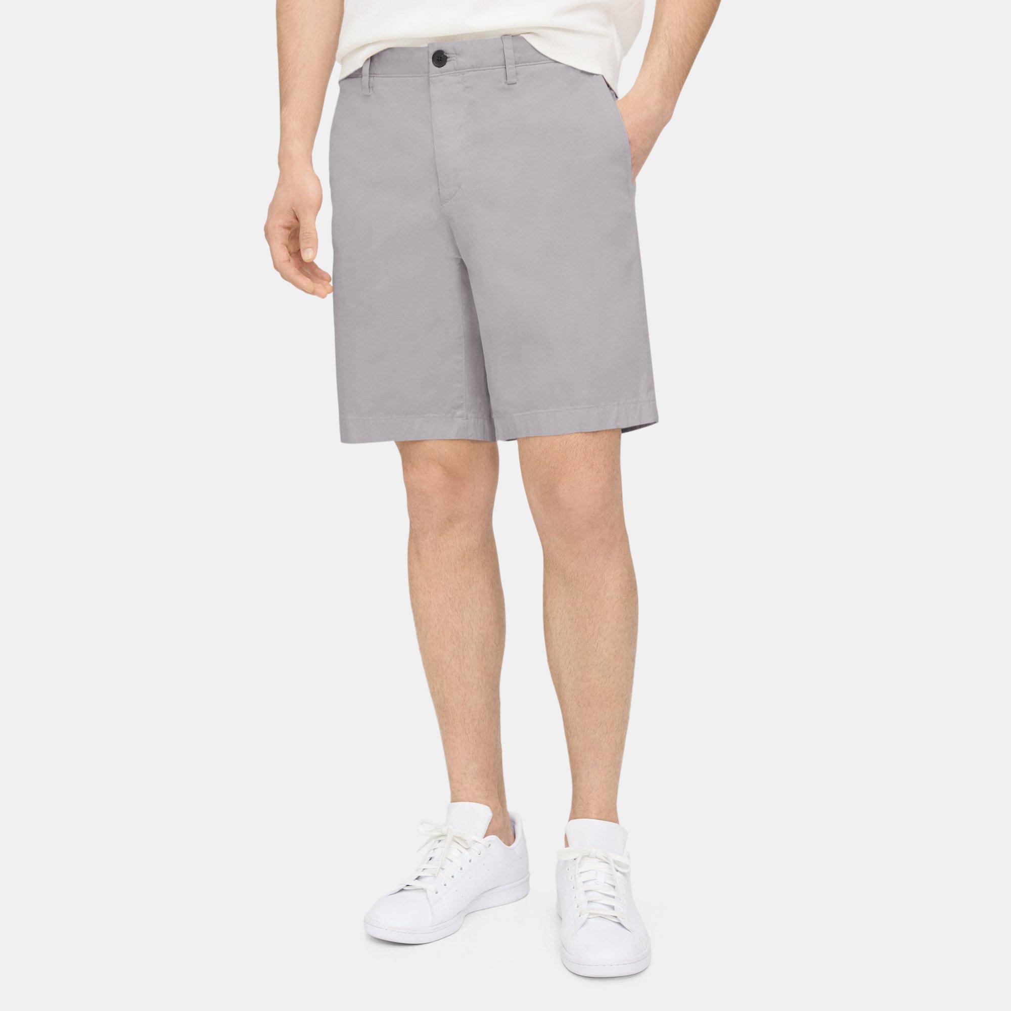 Theory Zaine 9â Short In Organic Cotton In Smoke