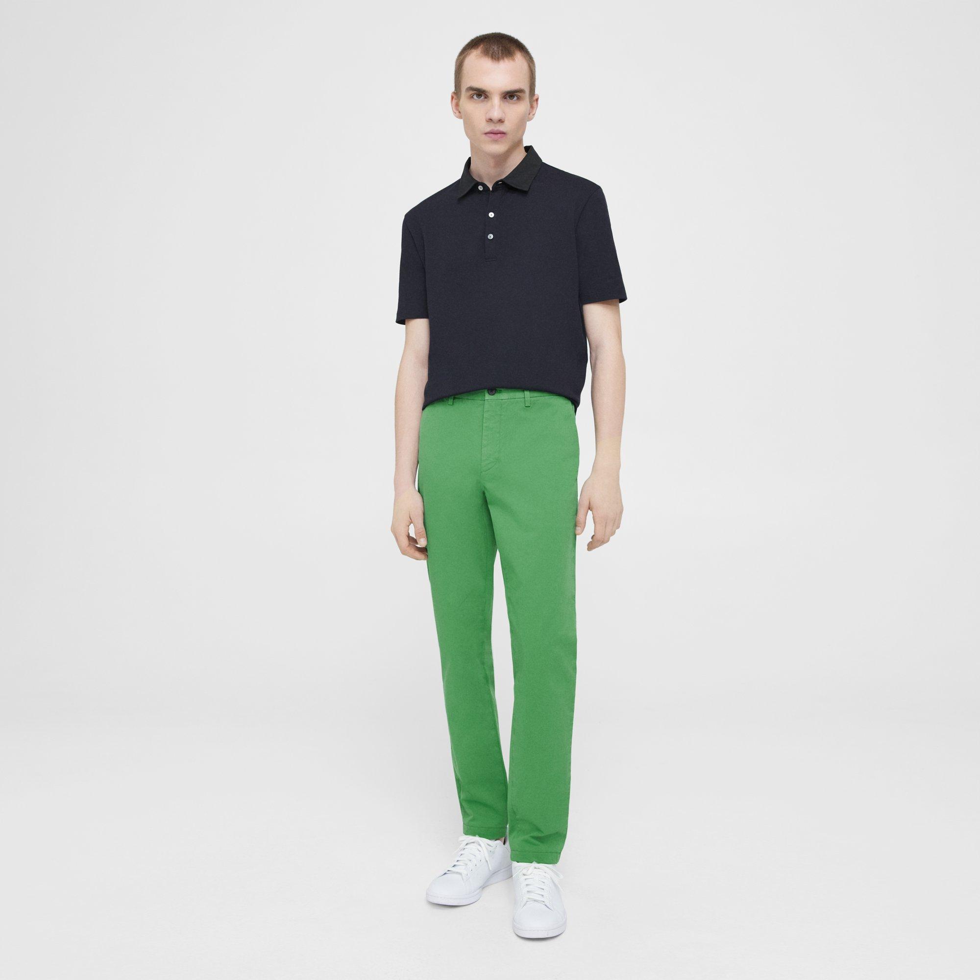Theory Zaine Pant In Organic Cotton In Jade Green