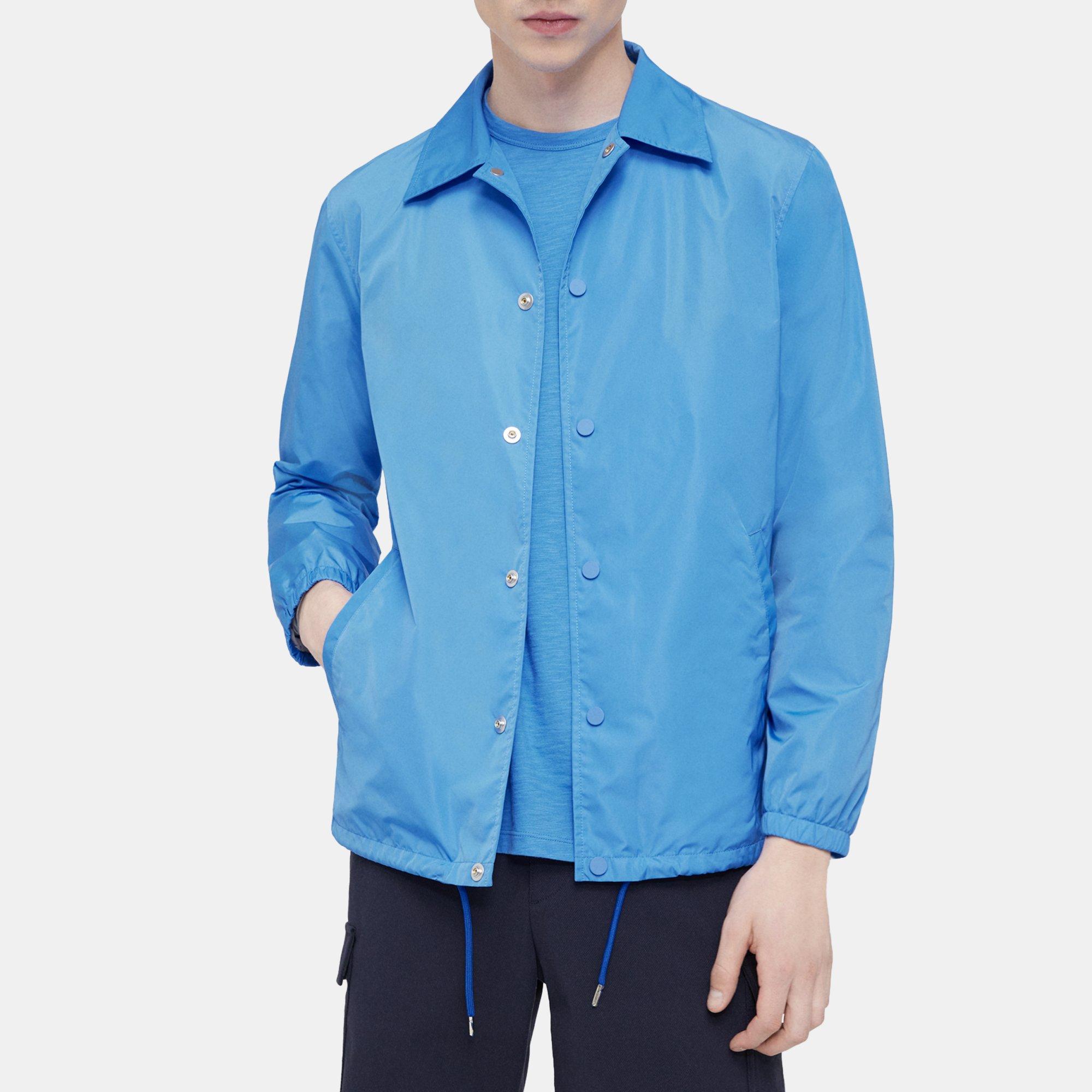 Theory Men's Classic Nylon Coaches Jacket In Palace Blue