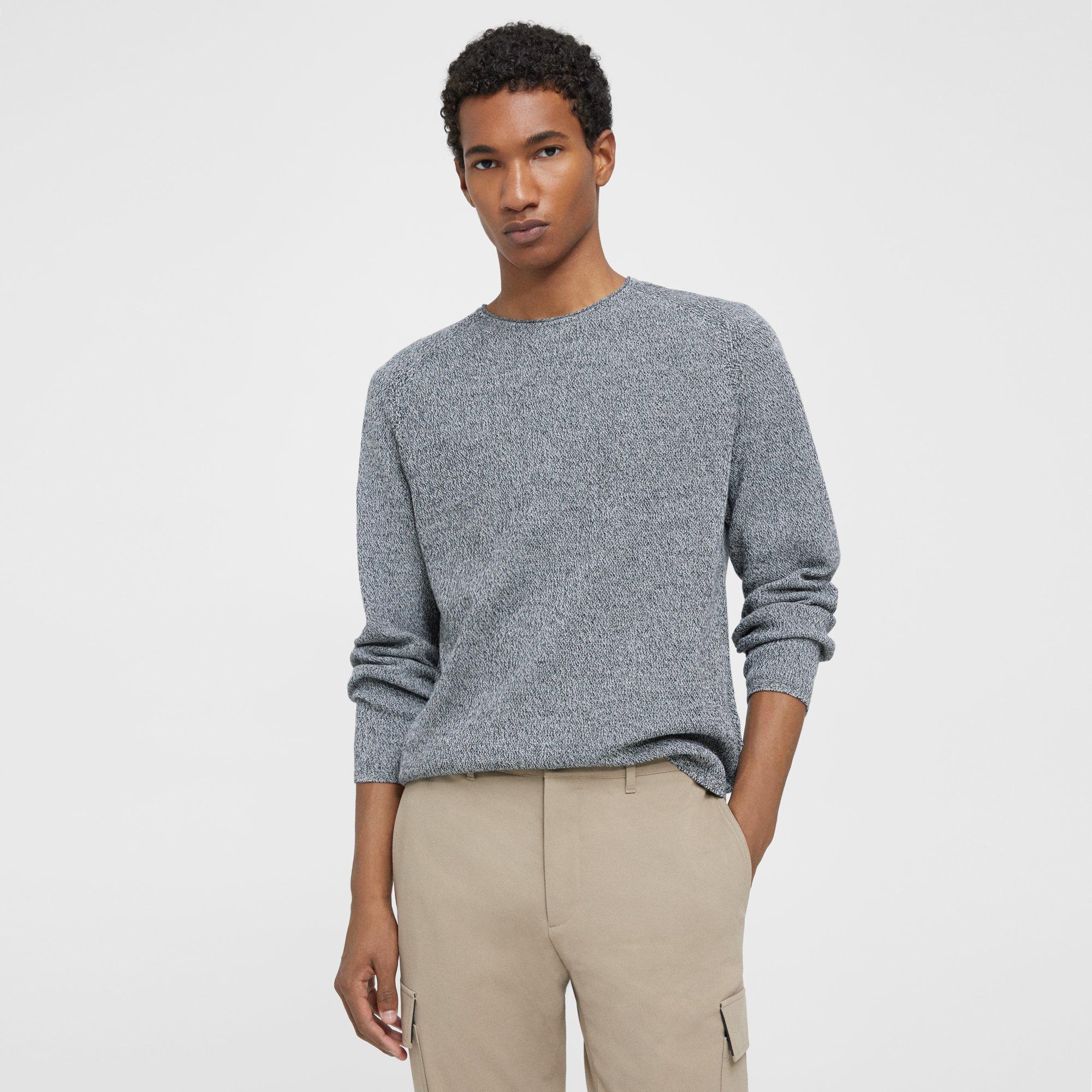 Theory Nare Sweater In Cotton In Black/ivory