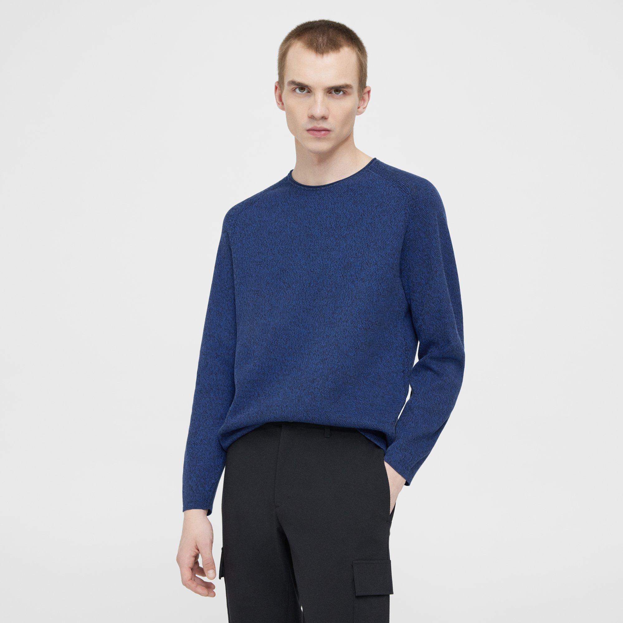 Theory Toby Thermal Wool Blend Sweater In Baltic/klein Blue