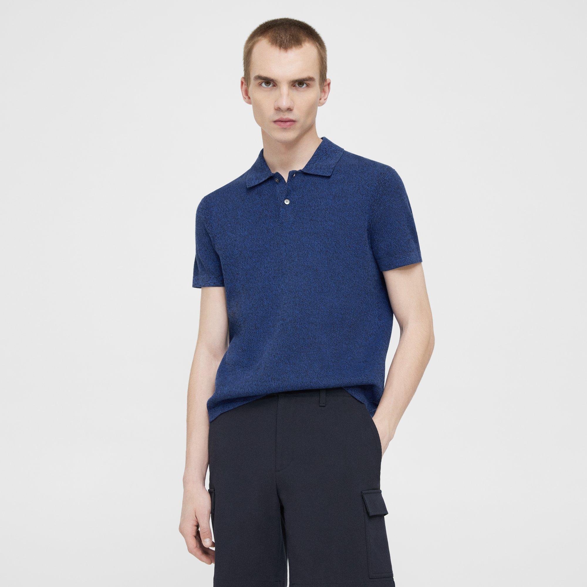 Theory Nare Polo Shirt In Cotton In Blue
