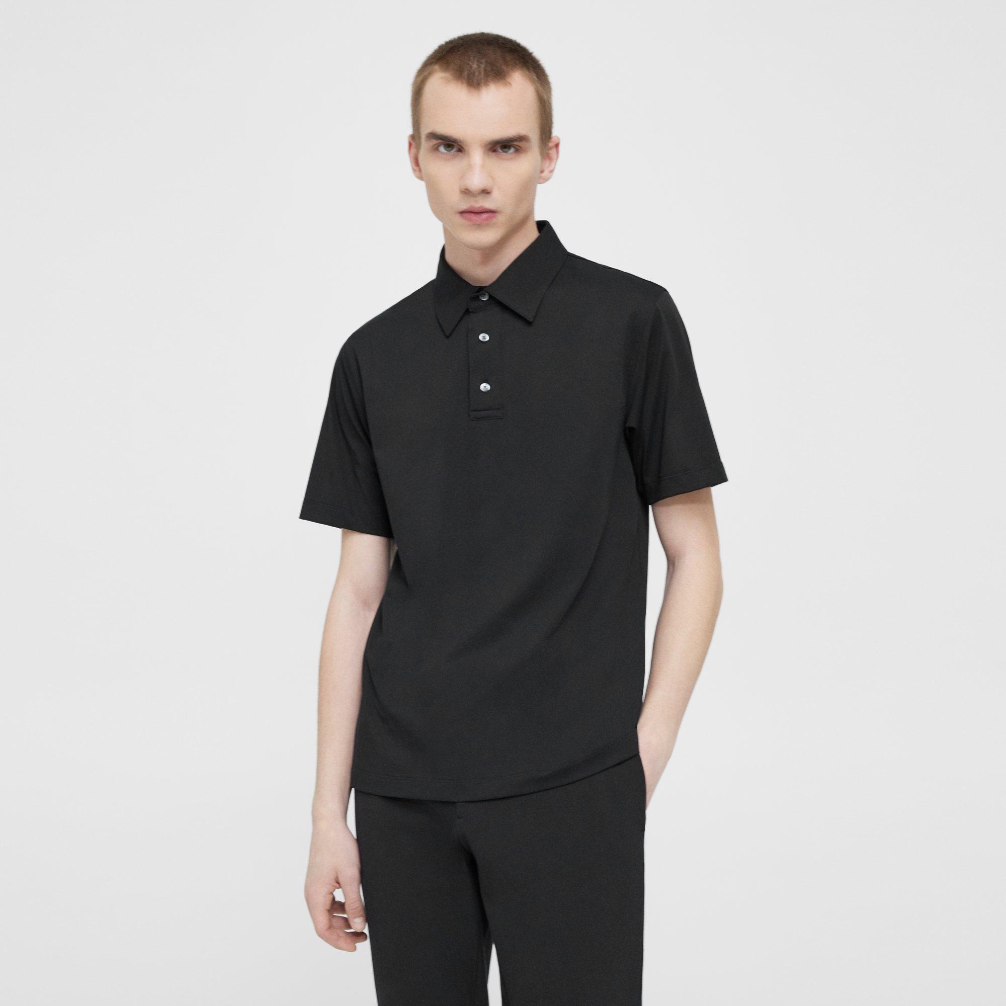 Theory Ronan Polo Shirt In Structure Knit In Black