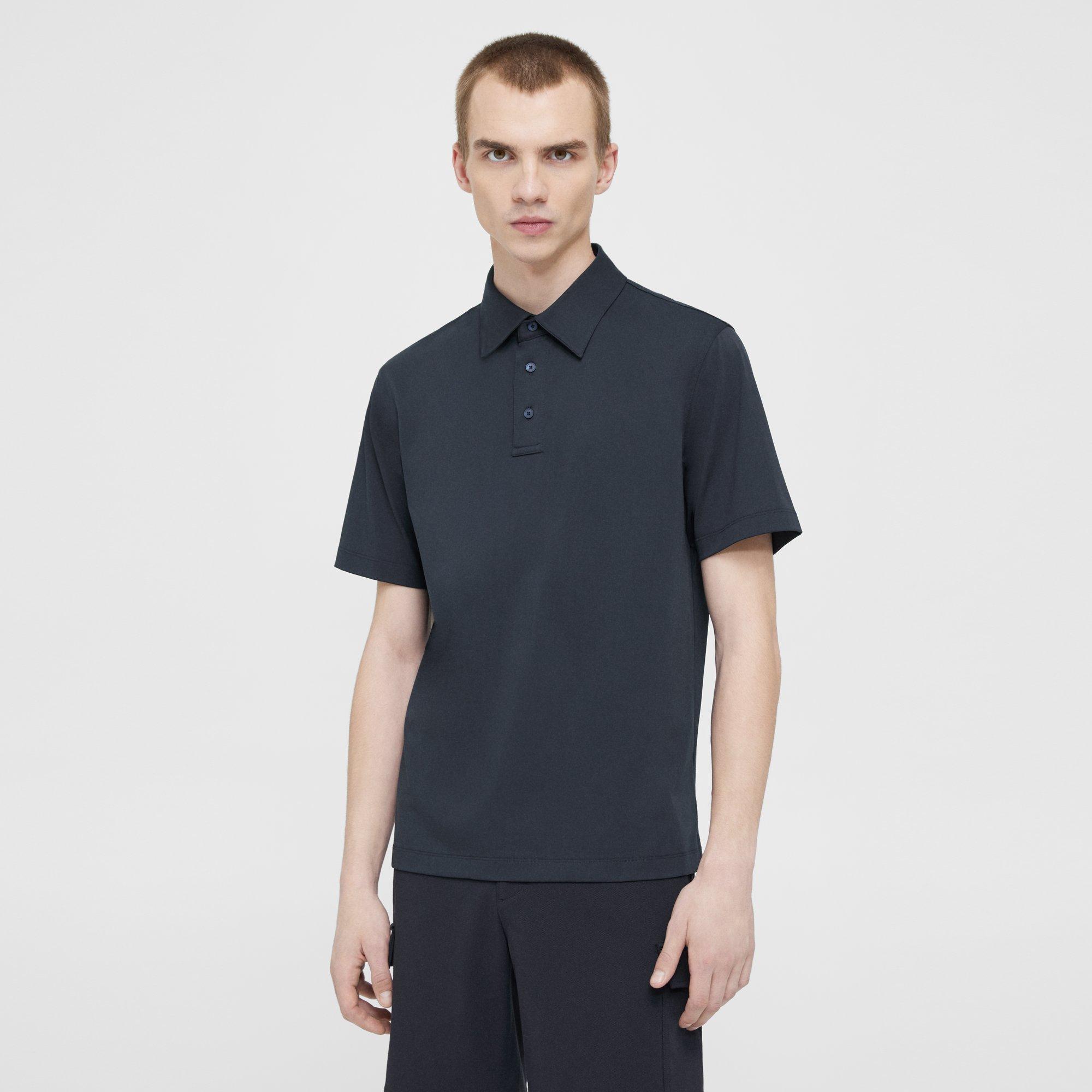 Theory Ronan Polo Shirt In Structure Knit In Eclipse