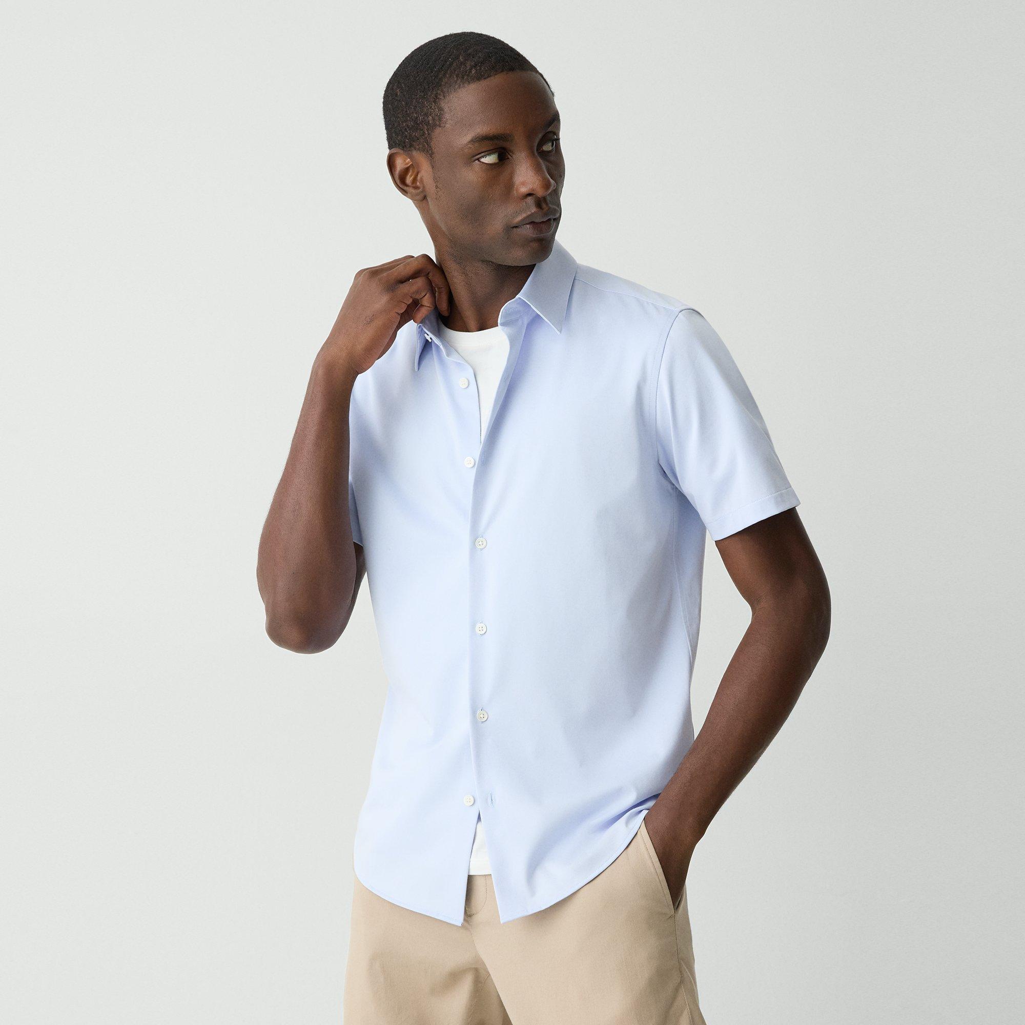 Theory Irving Short-sleeve Shirt In Structure Knit In Olympic