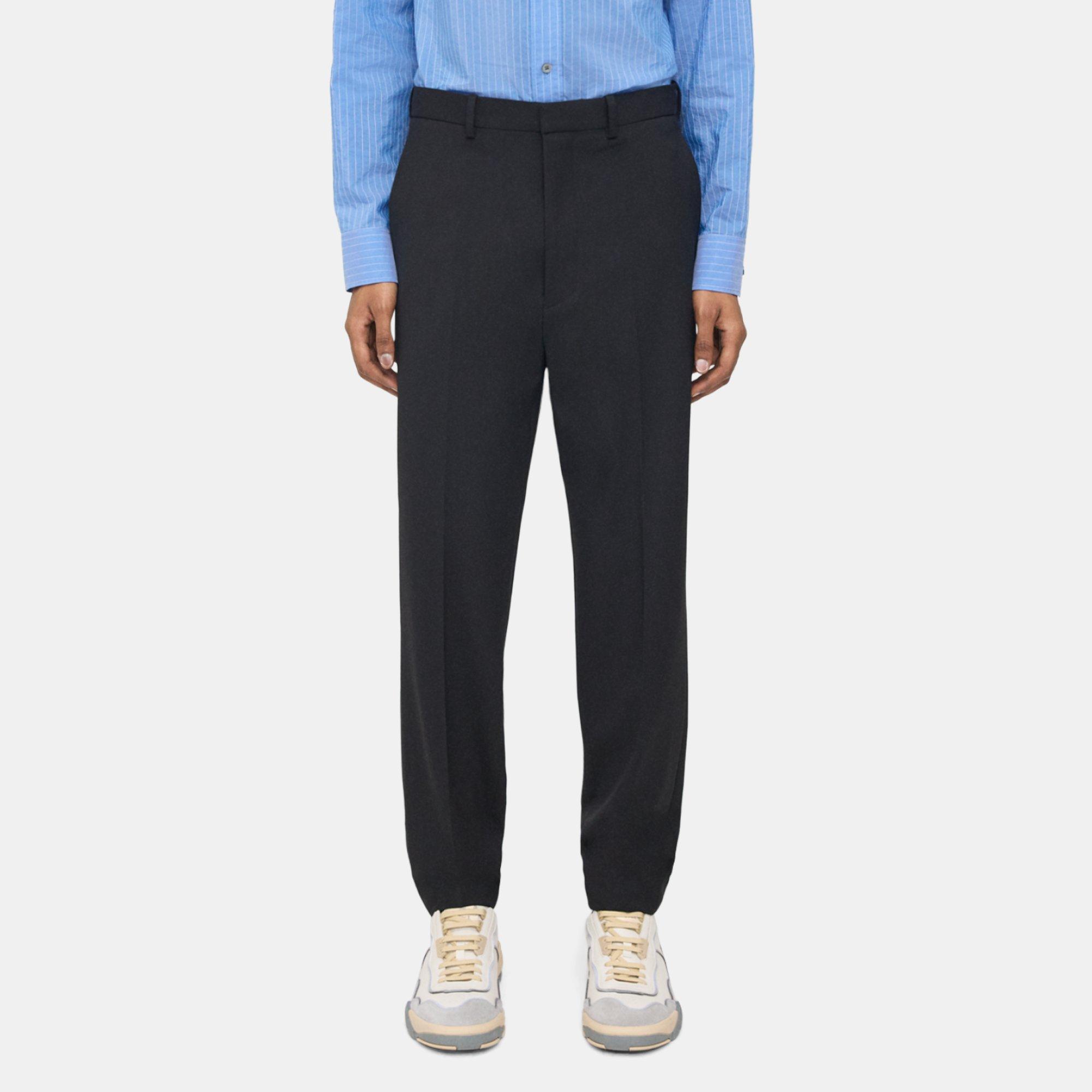 Theory Tapered Pant In Wool Gabardine In Black