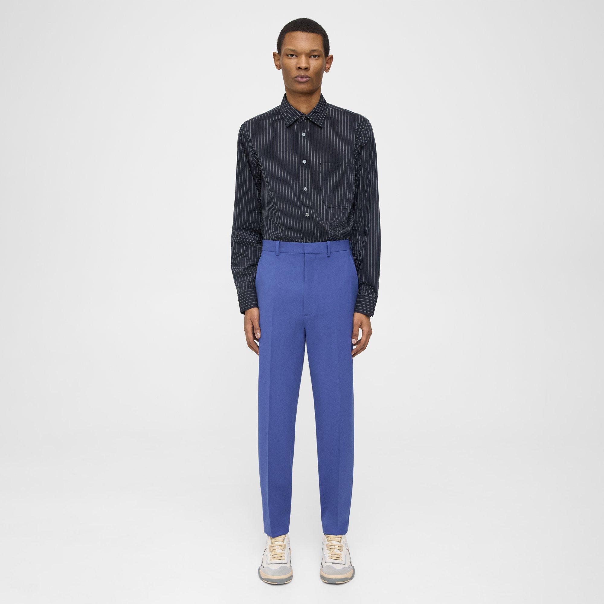 Theory Tapered Pant In Wool Gabardine In Bluefin