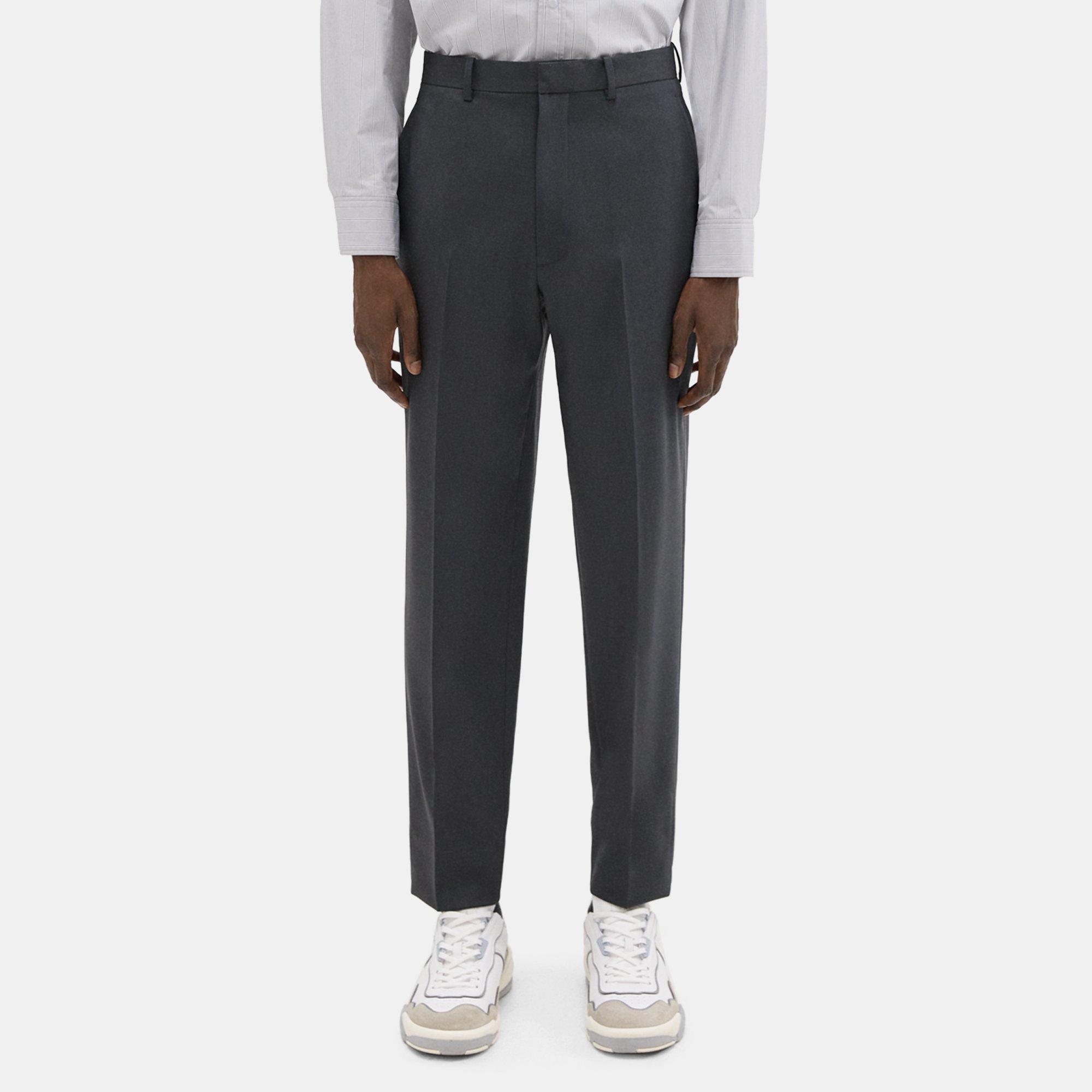 Theory Tapered Wool Gabardine Pant In Stone Grey