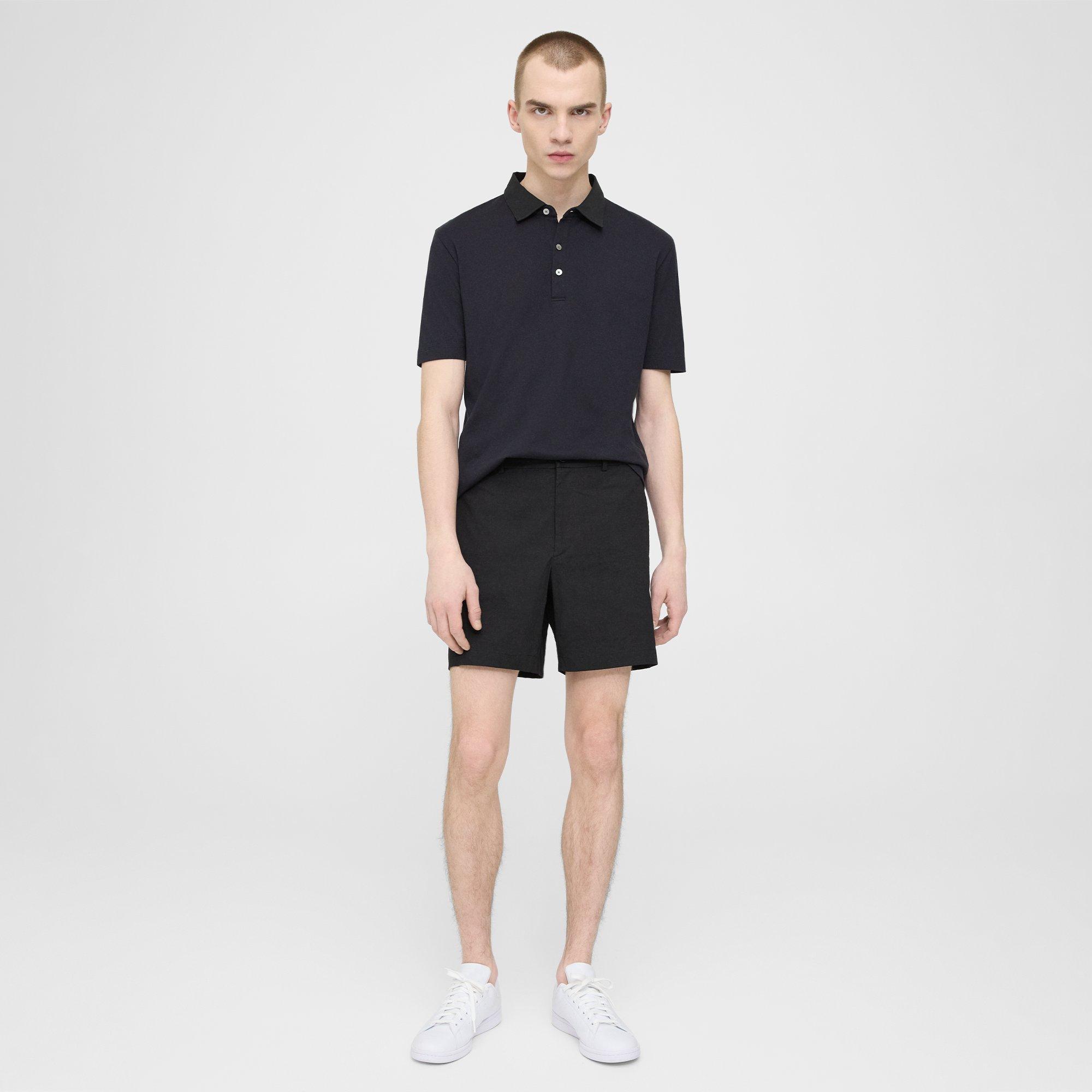 Theory Curtis Drawstring Short In Good Linen In Black
