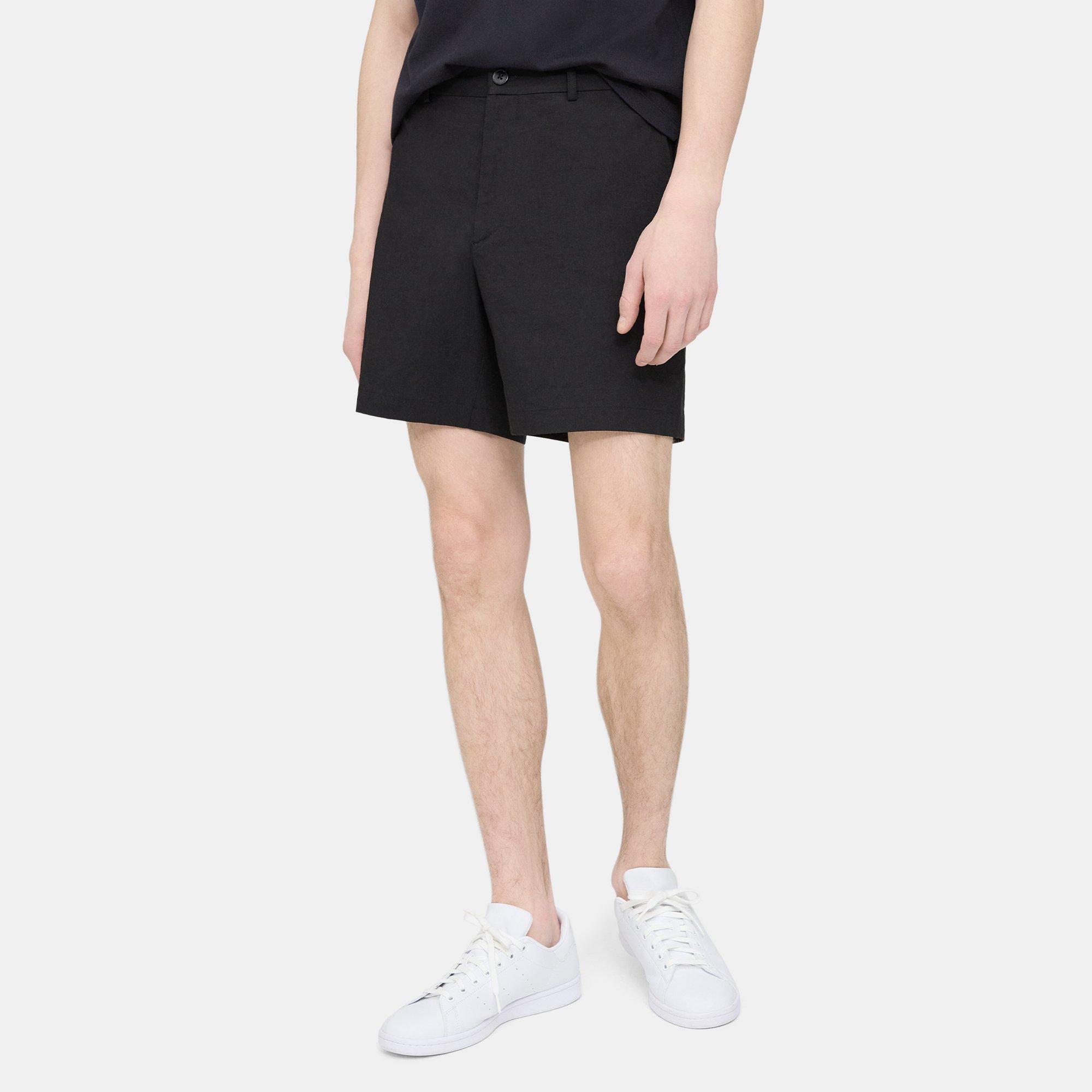 Theory Curtis Drawstring Short In Good Linen In Black