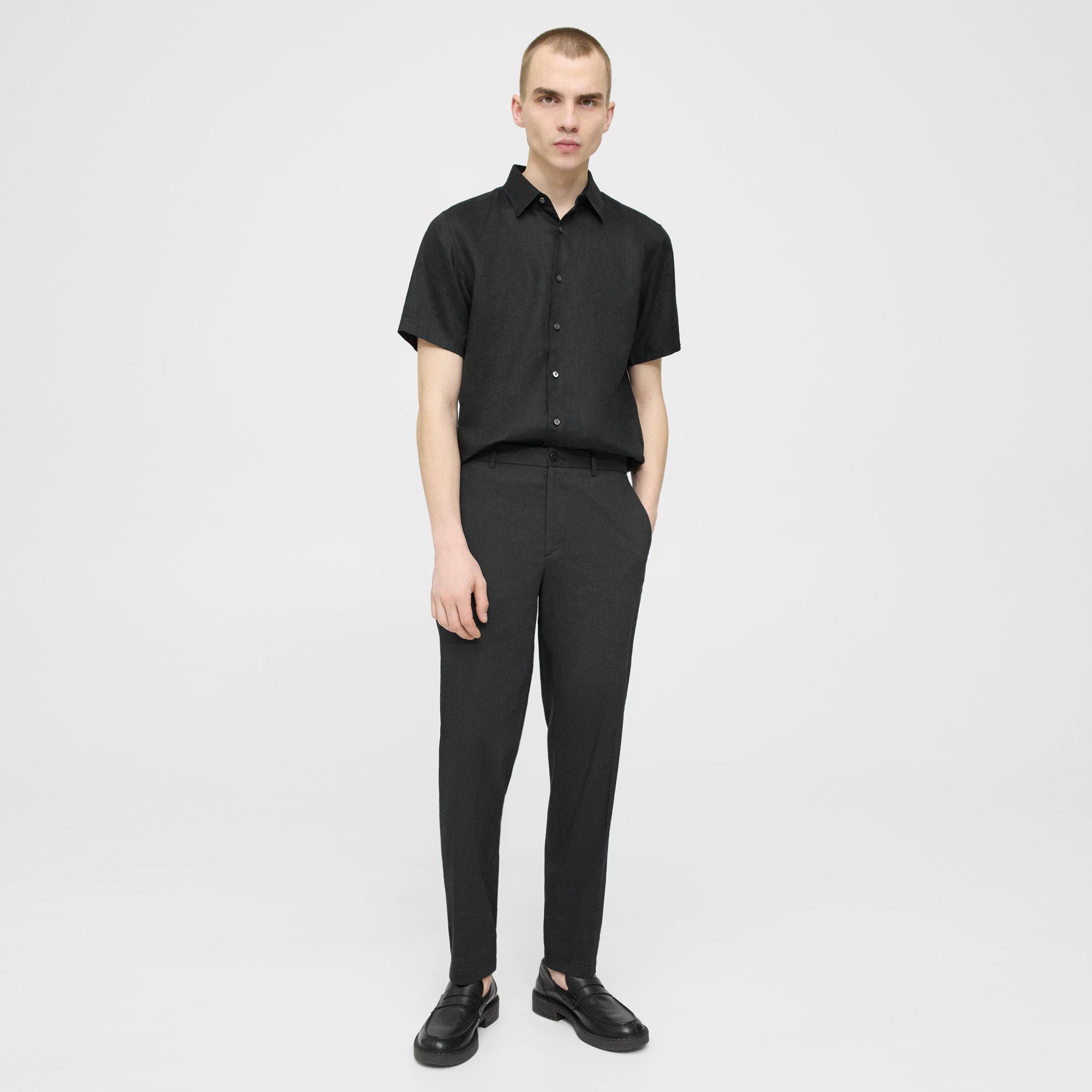 Theory Curtis Drawstring Pant In Good Linen In Black