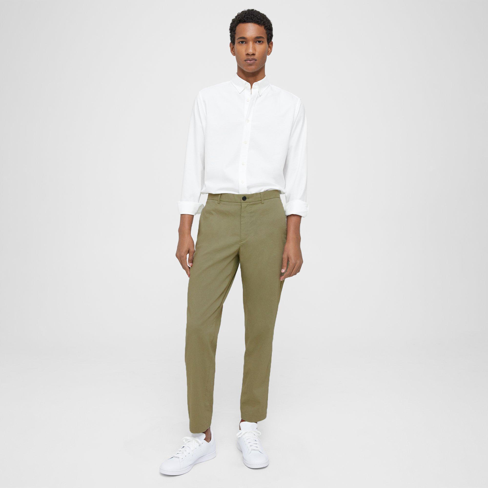 Theory Curtis Drawstring Pant In Good Linen In Light Olive