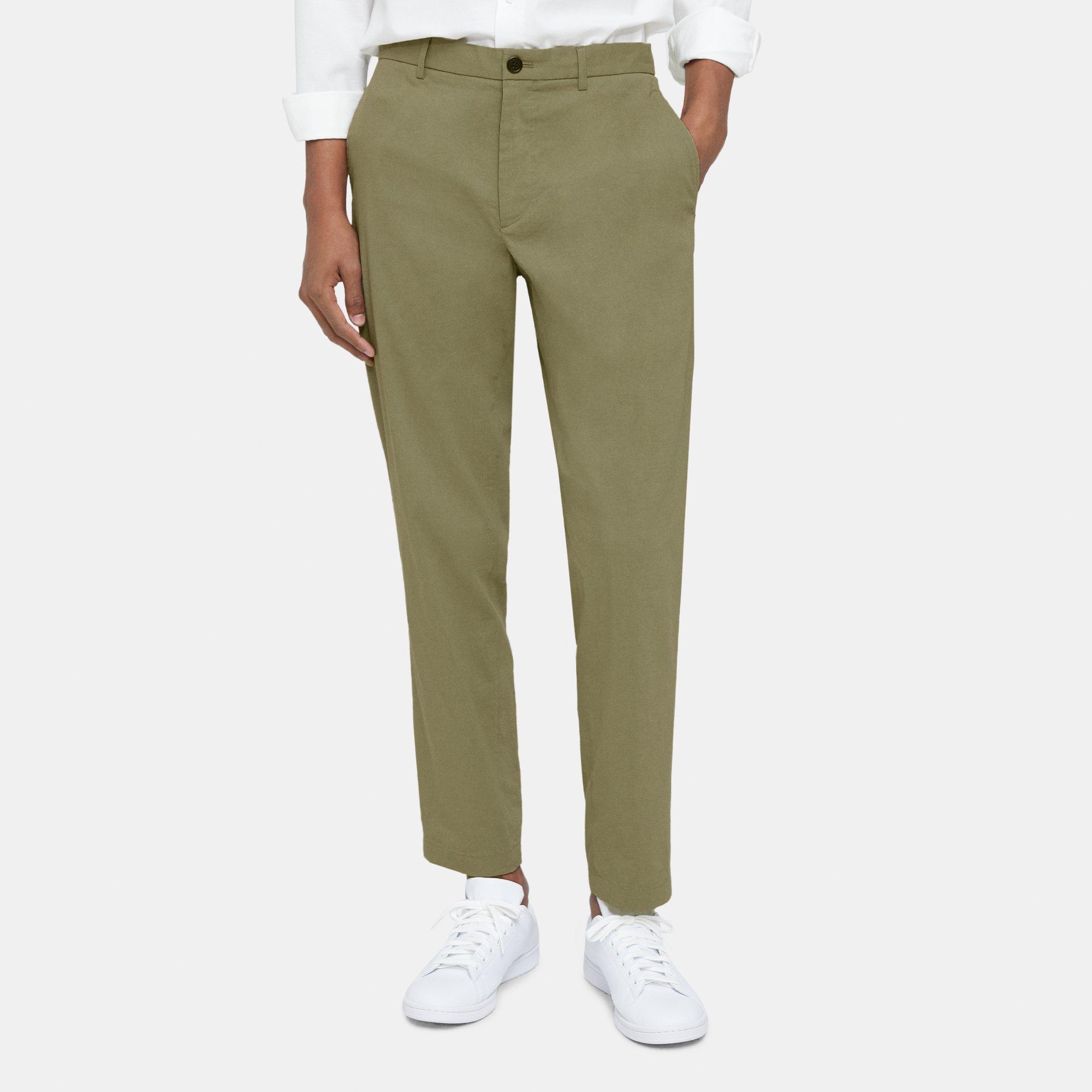 Theory Curtis Drawstring Pant In Good Linen In Light Olive