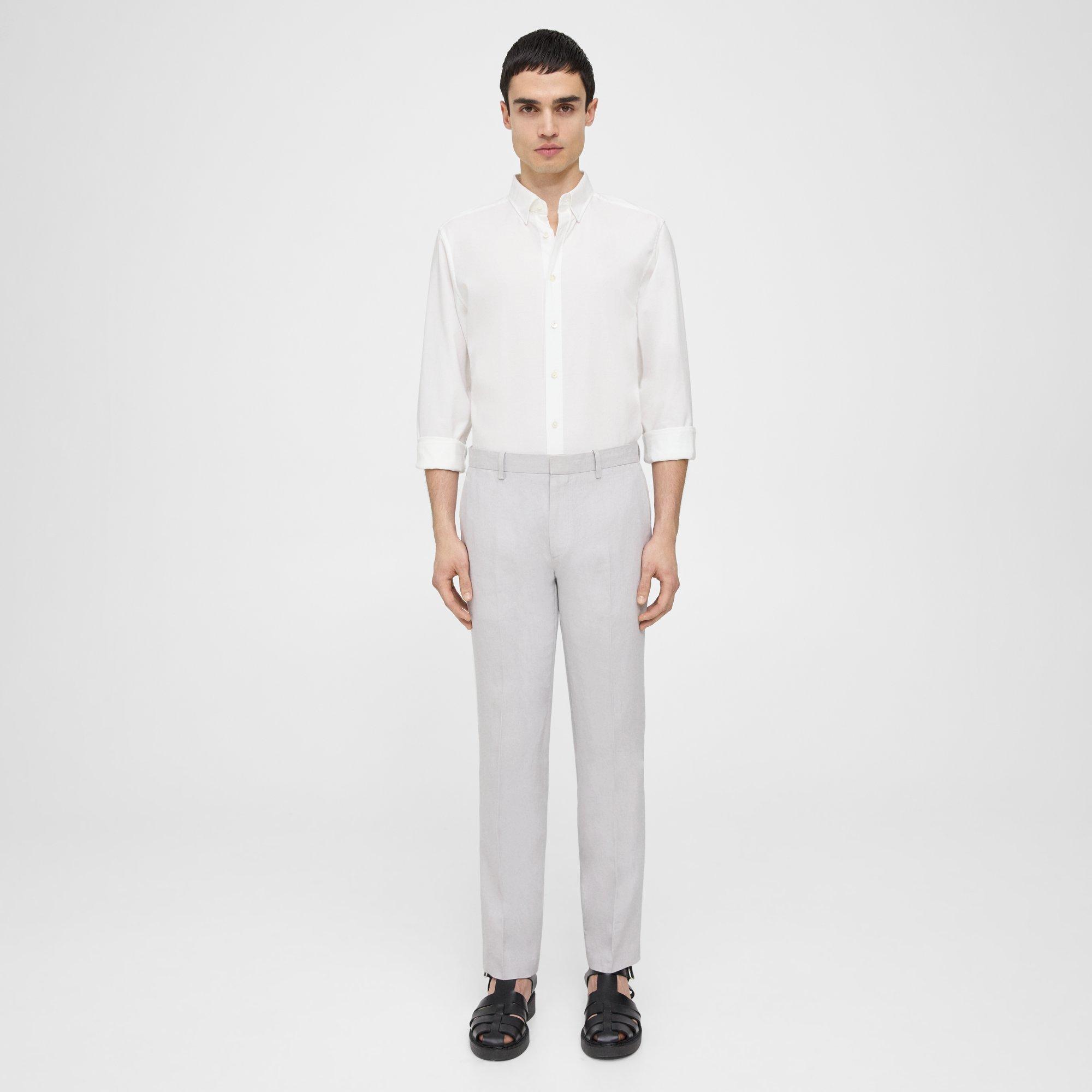 Theory Mayer Pant In Galena Linen In Vapor