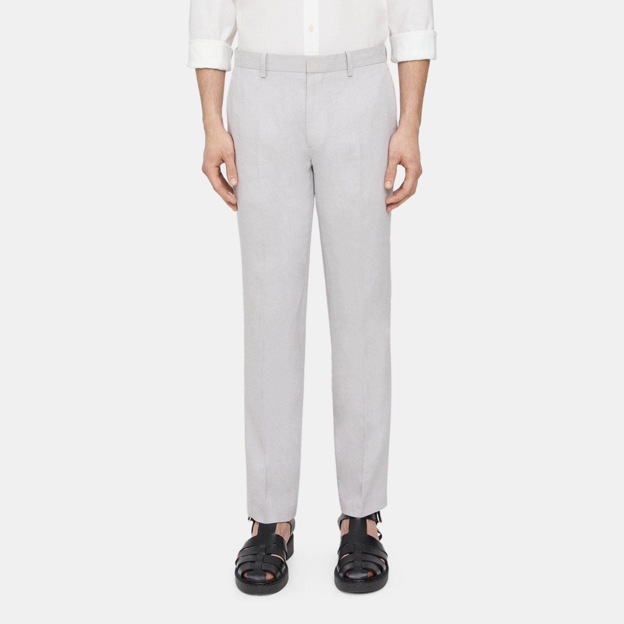 Theory Mayer Pant In Galena Linen In Vapor