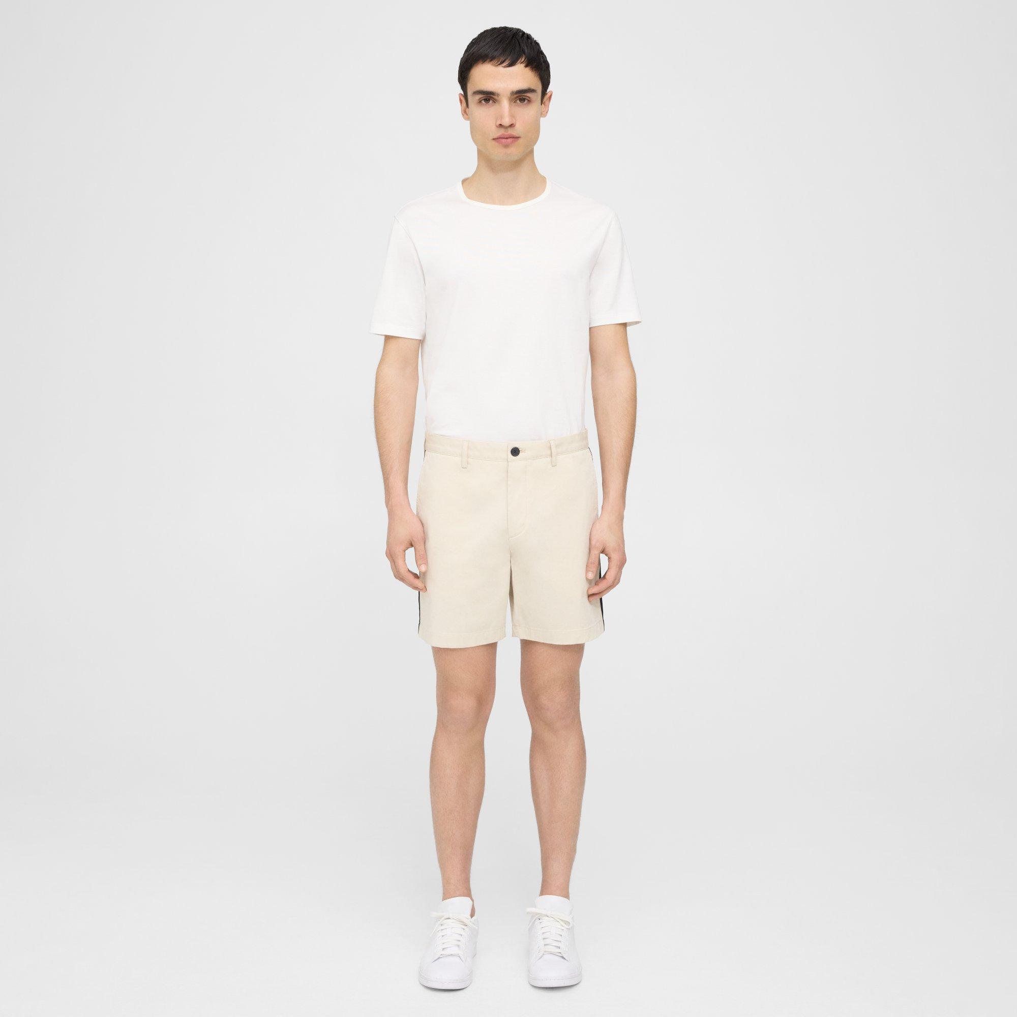 Theory Zaine 7â Short In Stretch Cotton In Sand