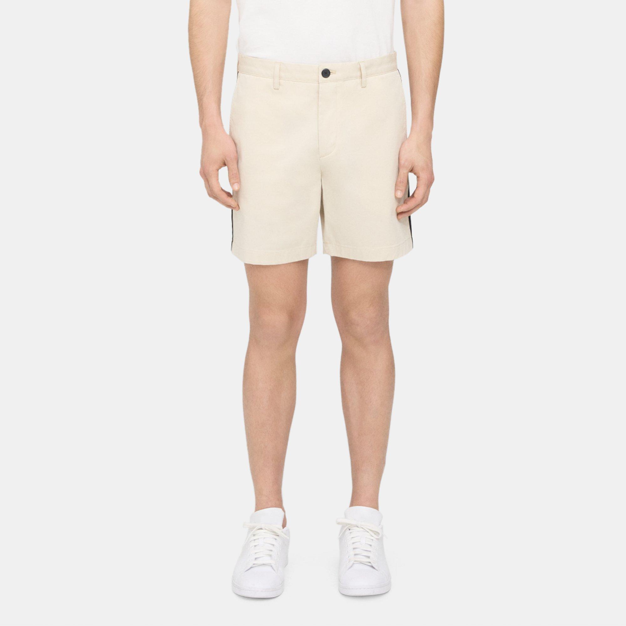 Theory Zaine 7â Short In Stretch Cotton In Sand