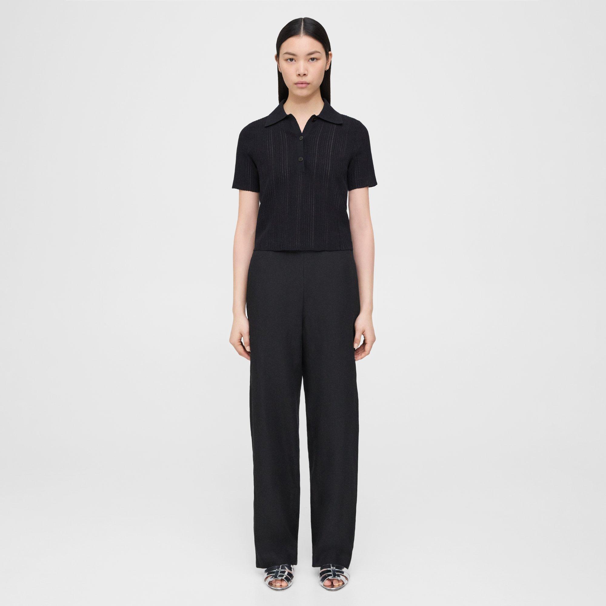 Theory Easy Pull-on Pants In Black
