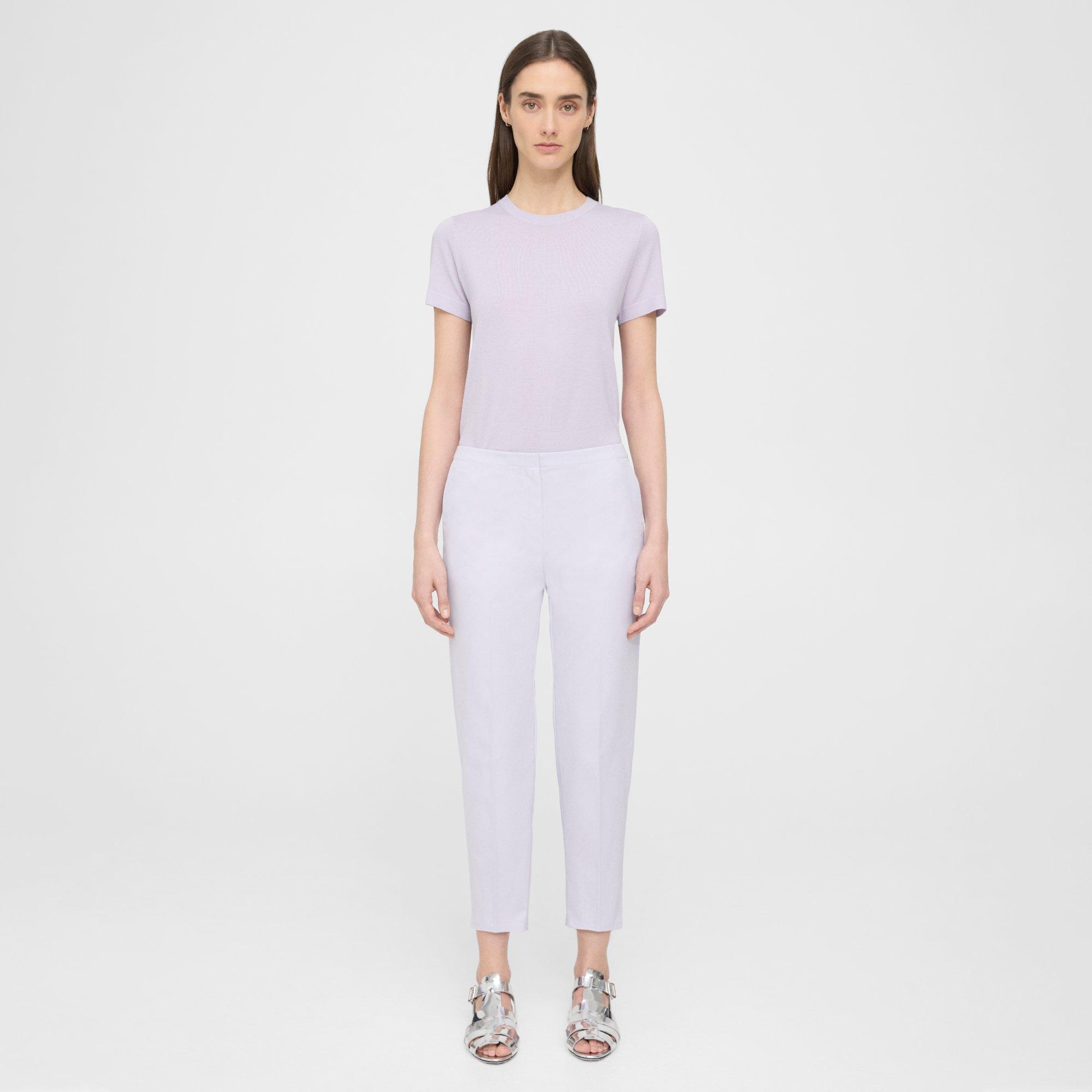 Theory Pegged Pant In Cotton In Hydrangea