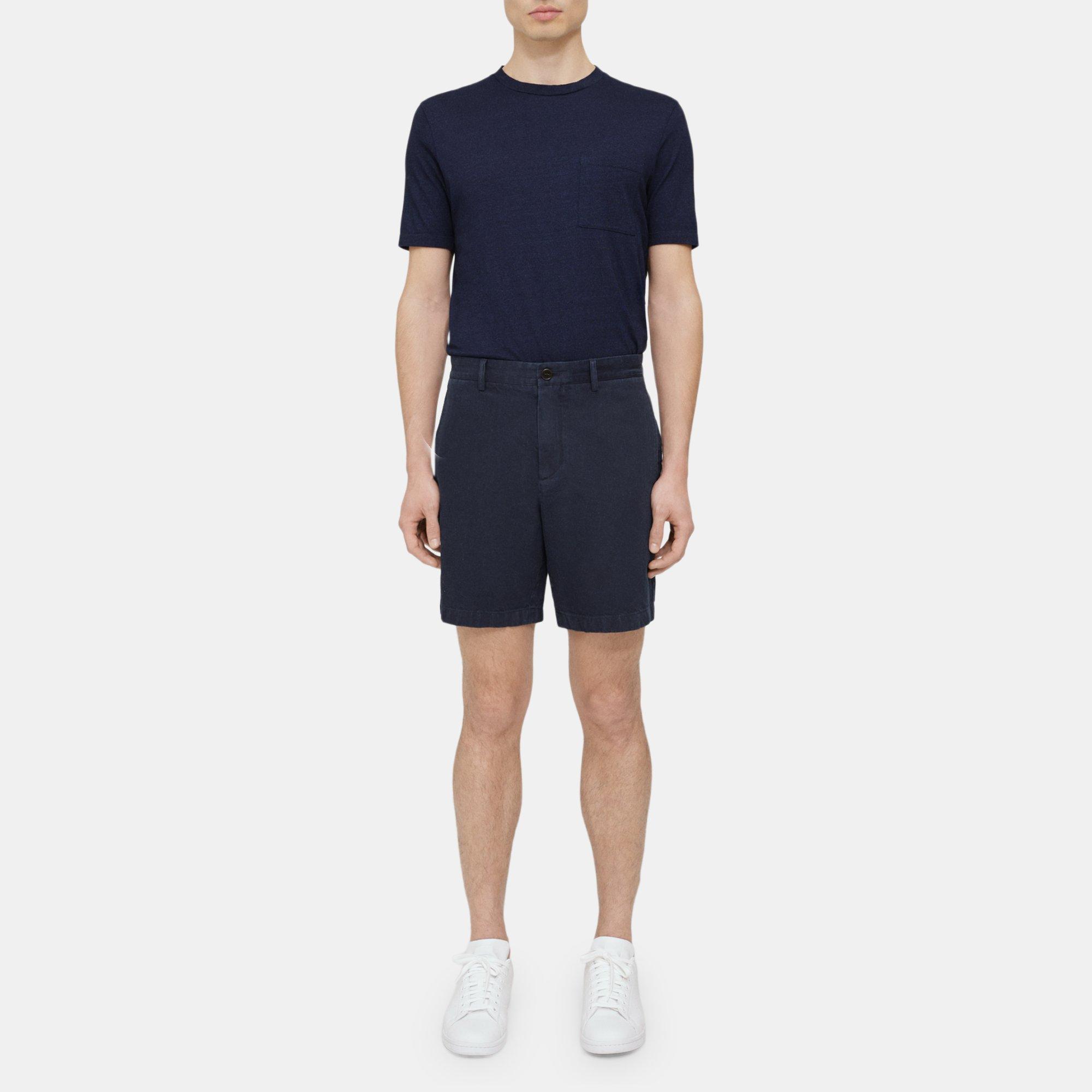 Theory Zaine 7” Short In Chambray In Dark Indigo