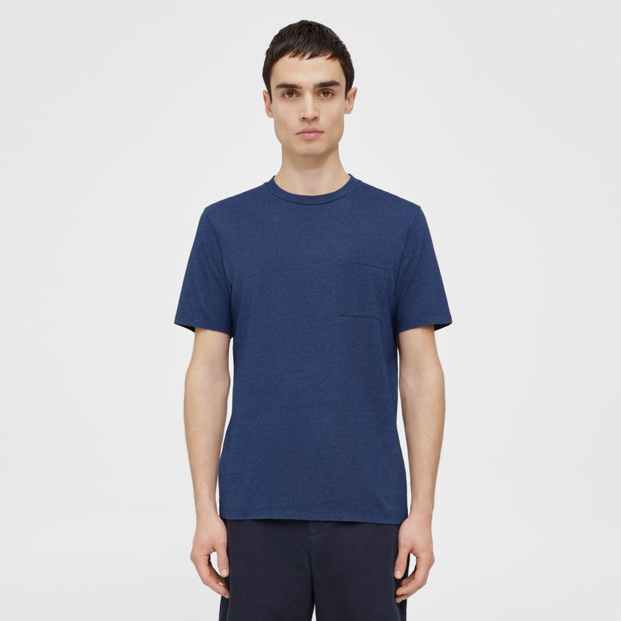 Theory Cotton And Modal-blend Jersey T-shirt In Medium Indigo