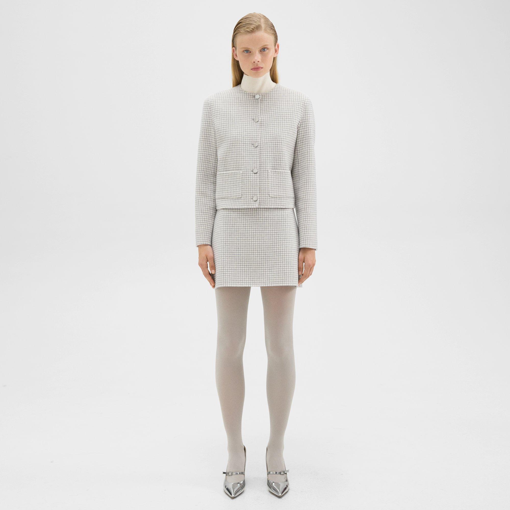 Reform FlexiRib Cropped Jacket in Grey Melange