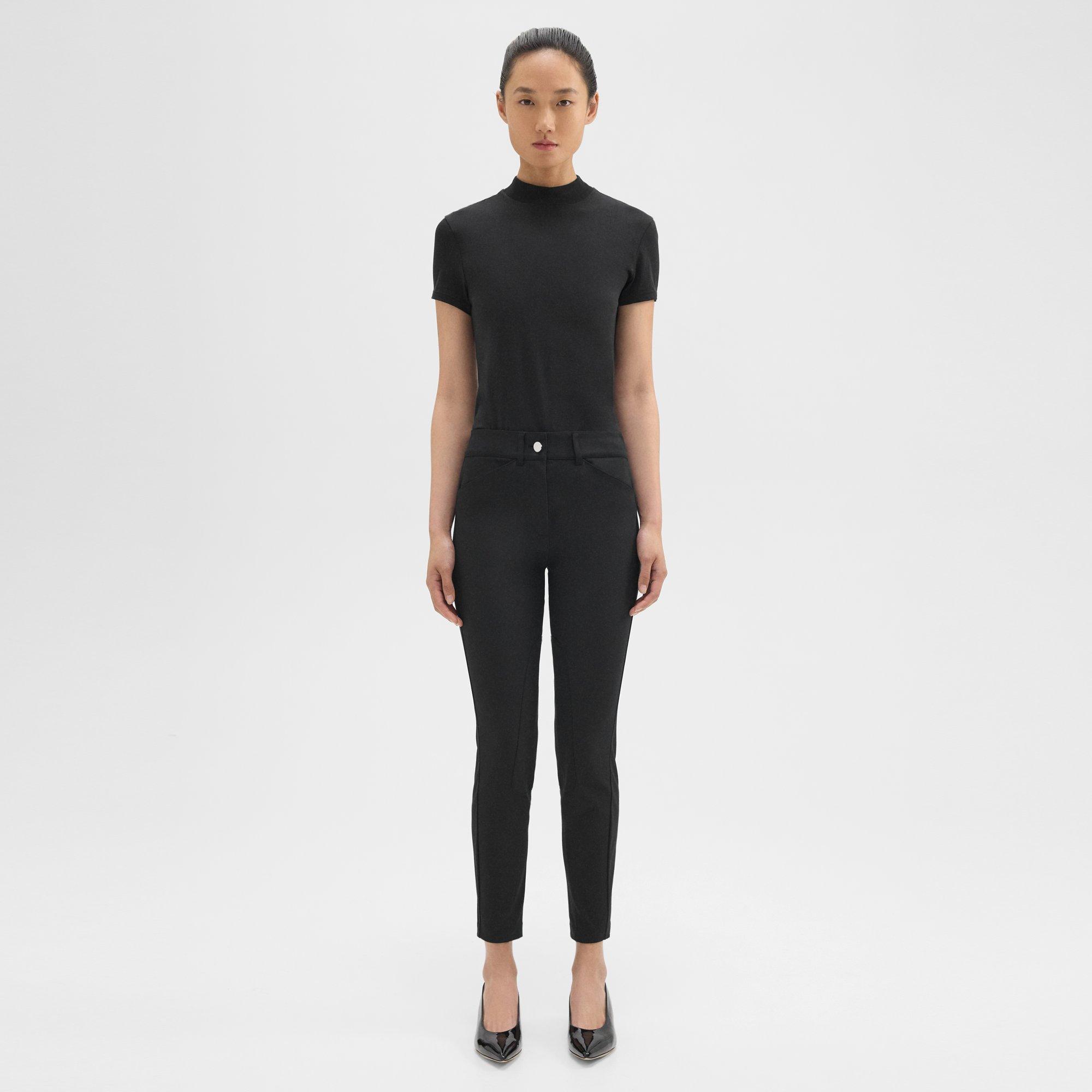 Theory Riding Pant In Stretch Cotton In Black