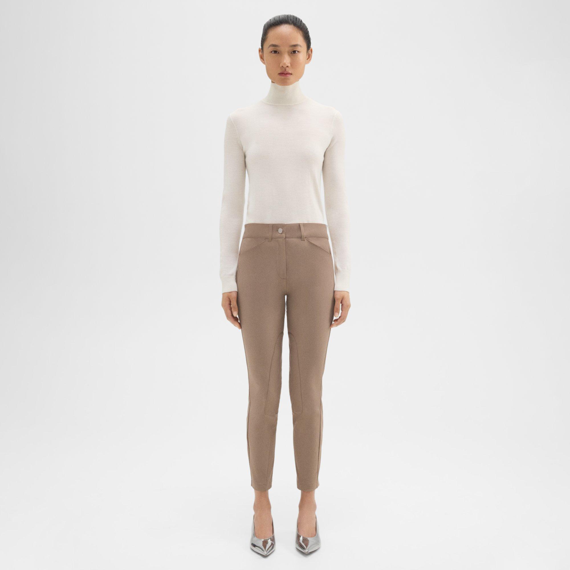 Theory Riding Pant In Stretch Cotton In Palomino