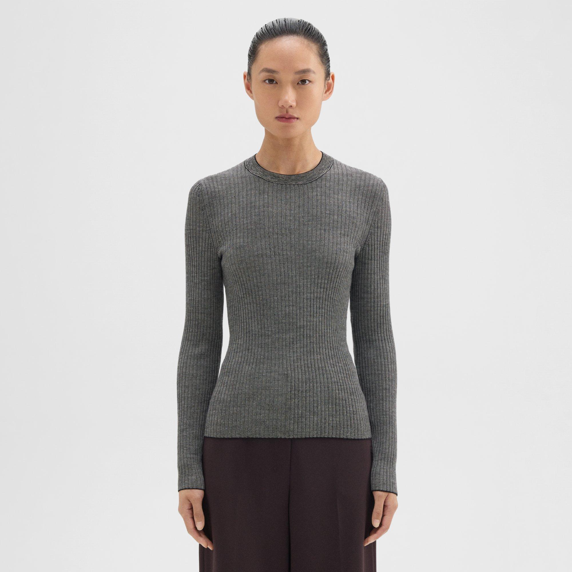 THEORY LONG-SLEEVE TEE IN REGAL WOOL